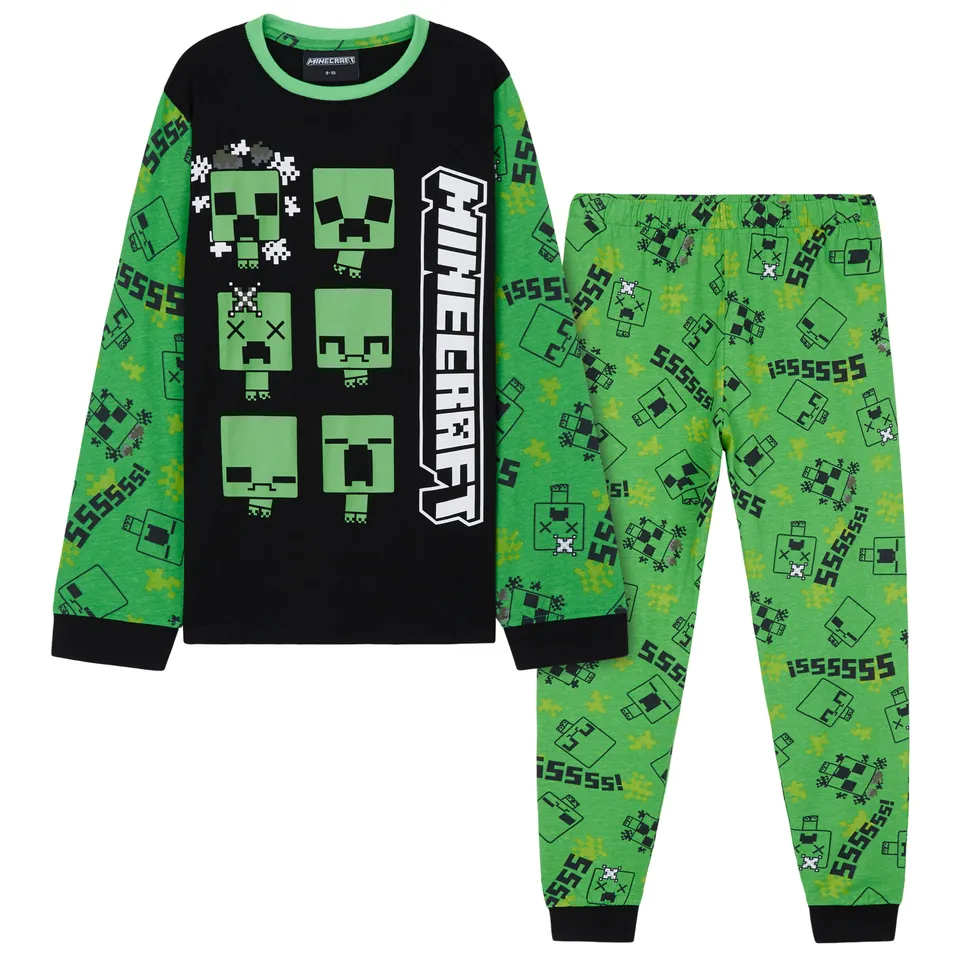 get-trend-minecraft-pyjama-gar-on-long-coton-creeper image 1