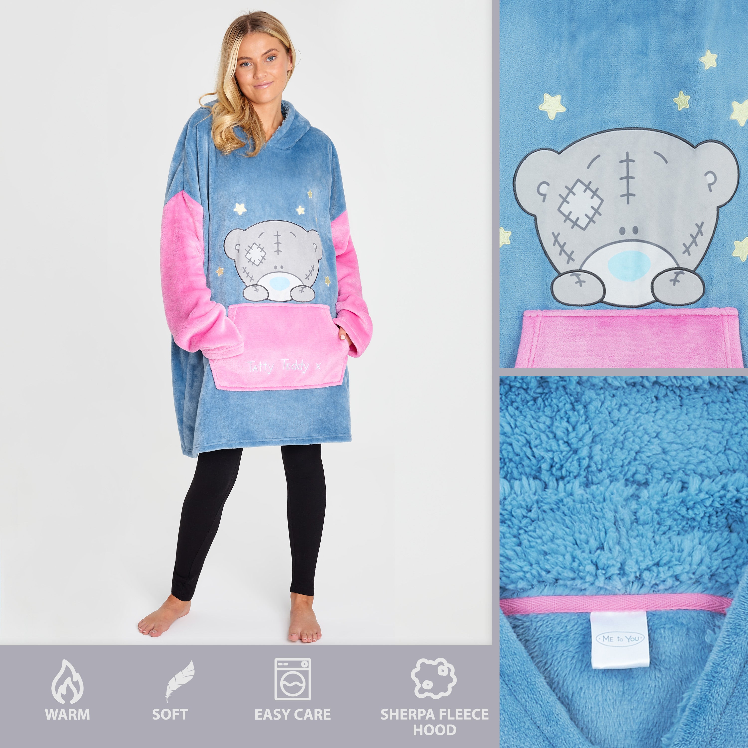 me-to-you-tatty-teddy-sweat-plaid-capuche-bleu-femme image 4