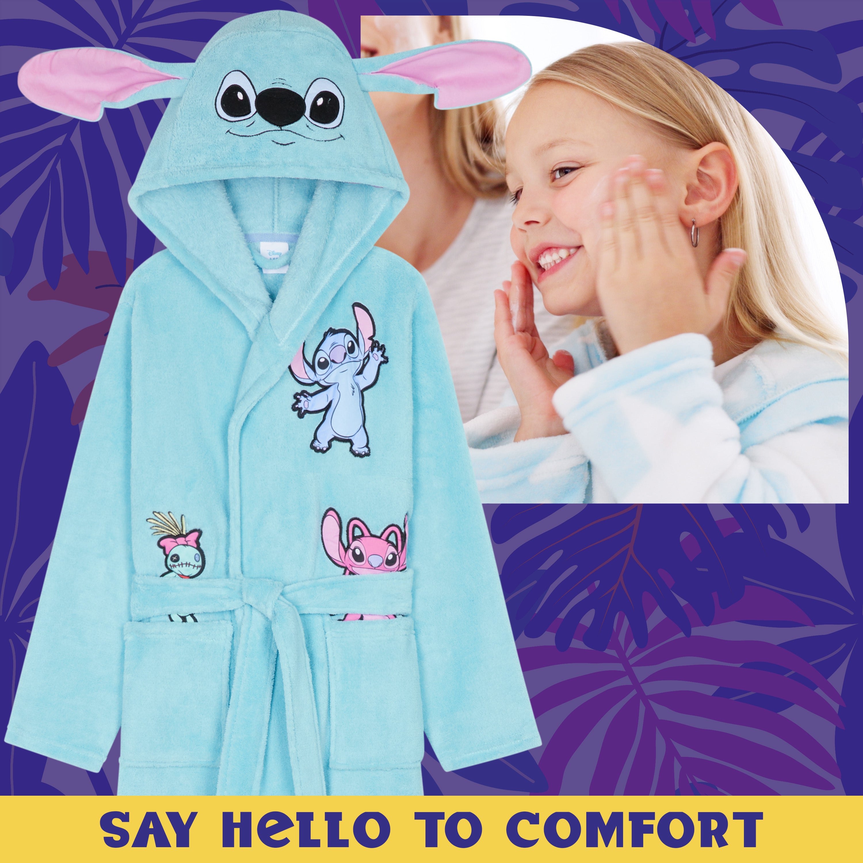 disney-stitch-peignoir-fille-polaire-capuche-9-10-ans image 5