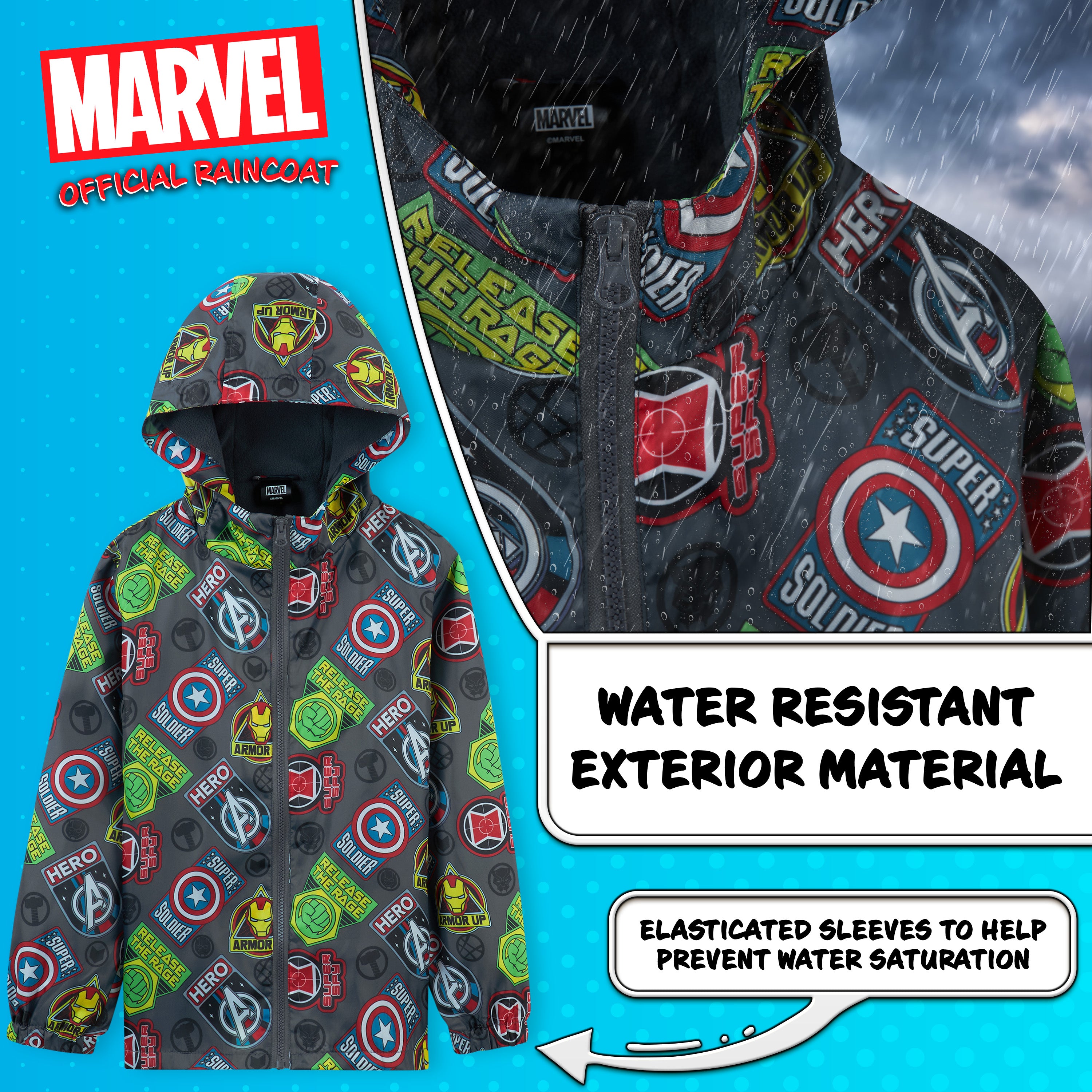 marvel-avengers-veste-imperm-able-gar-on-polaire-spiderman-7-8-ans image 3