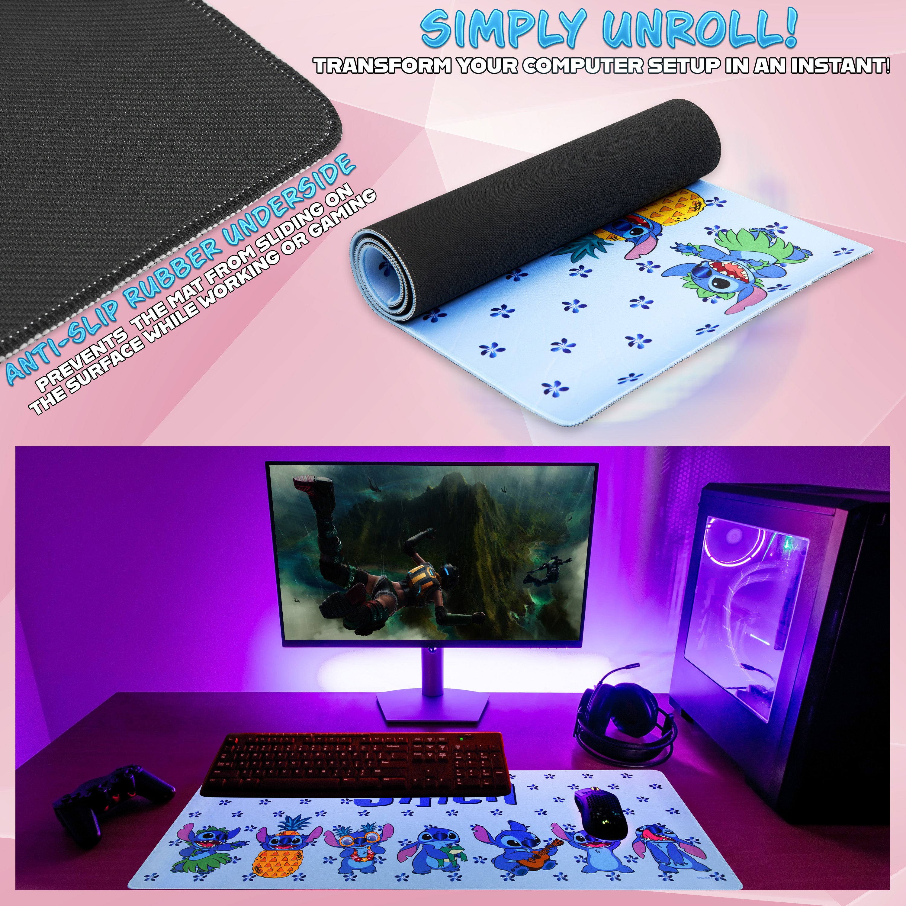 disney-stitch-tapis-bureau-xxl-bleu-80x36-souris-clavier image 5