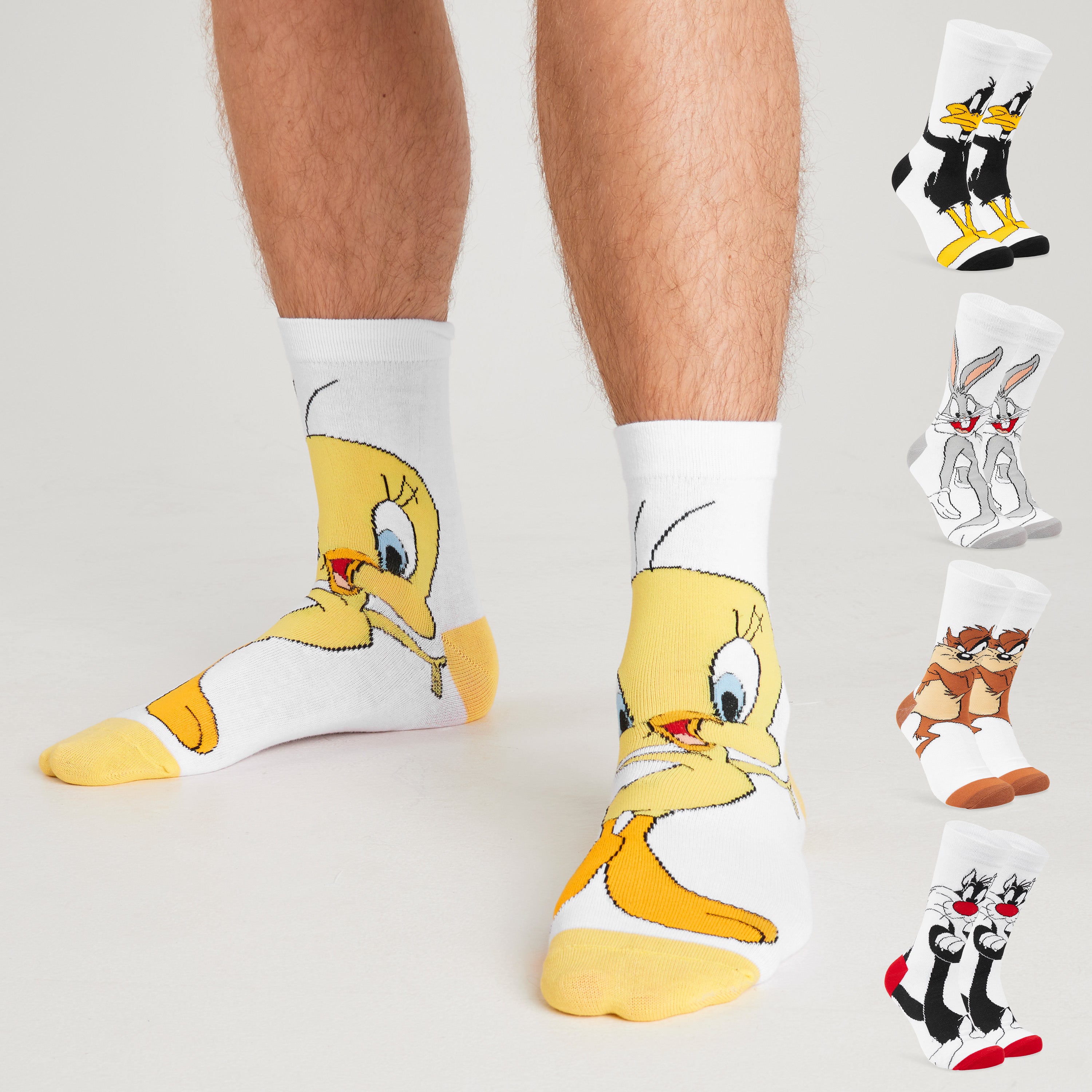 looney-tunes-chaussettes-homme-lot-5-coton-mi-mollet image 6