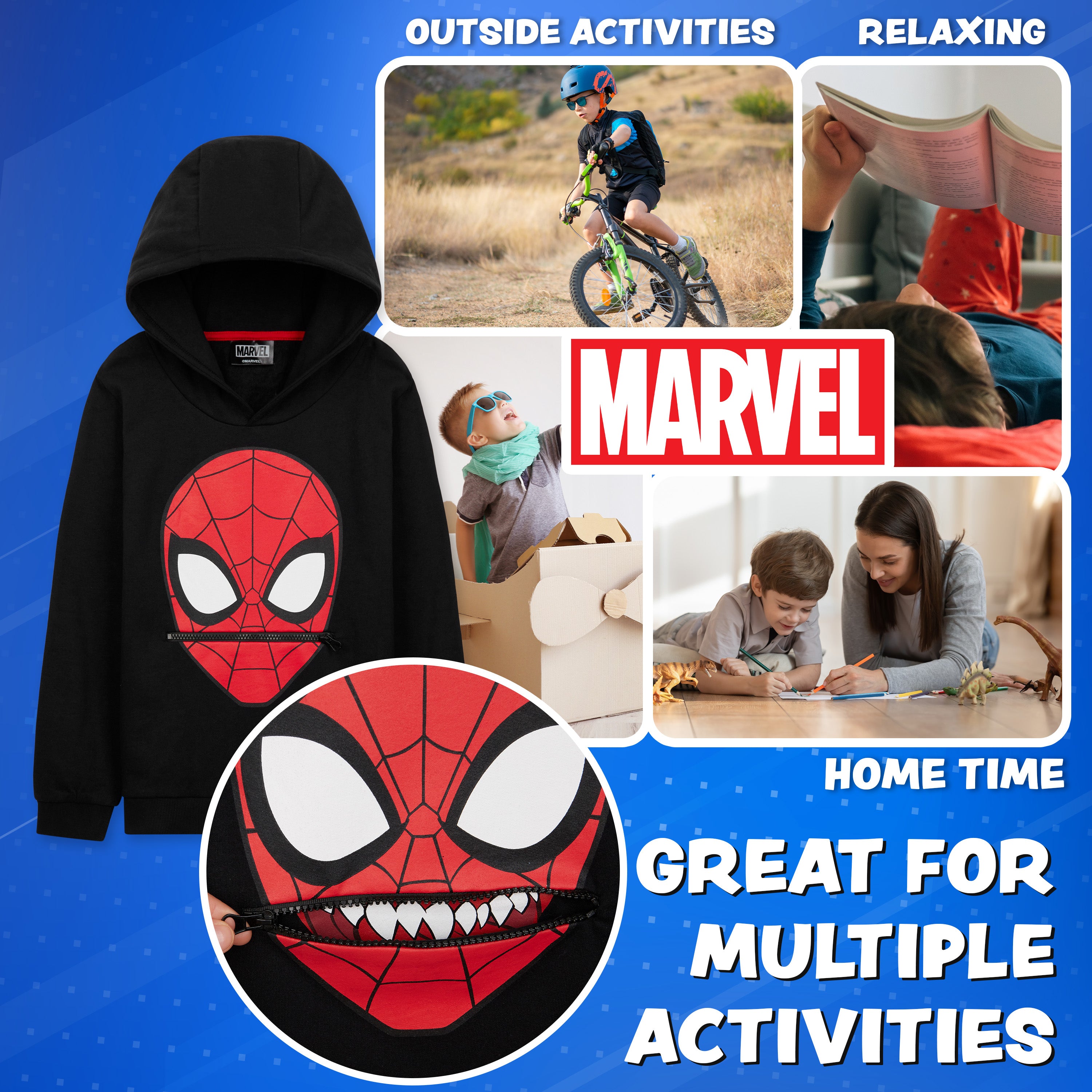 marvel-spider-man-boys-hoodie-sweat-enfant-spiderman-coton image 3
