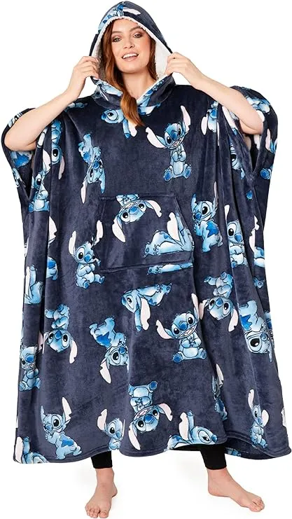 disney-stitch-sweat-plaid-femme-capuche-marine image 1