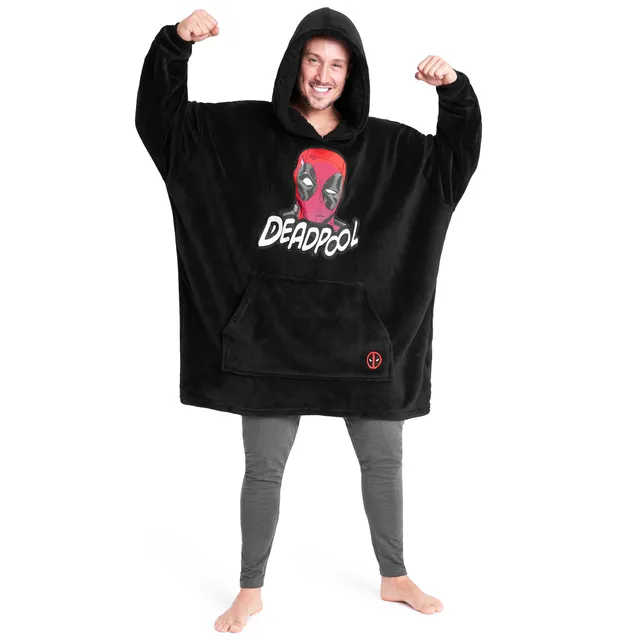 marvel-deadpool-plaid-capuche-homme-oversize-rouge image 1