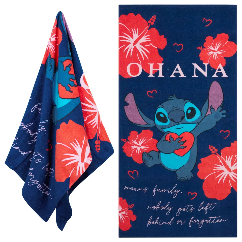 disney-stitch-serviette-de-plage-enfant-140x70-cm-bleu-rouge-coton image 1
