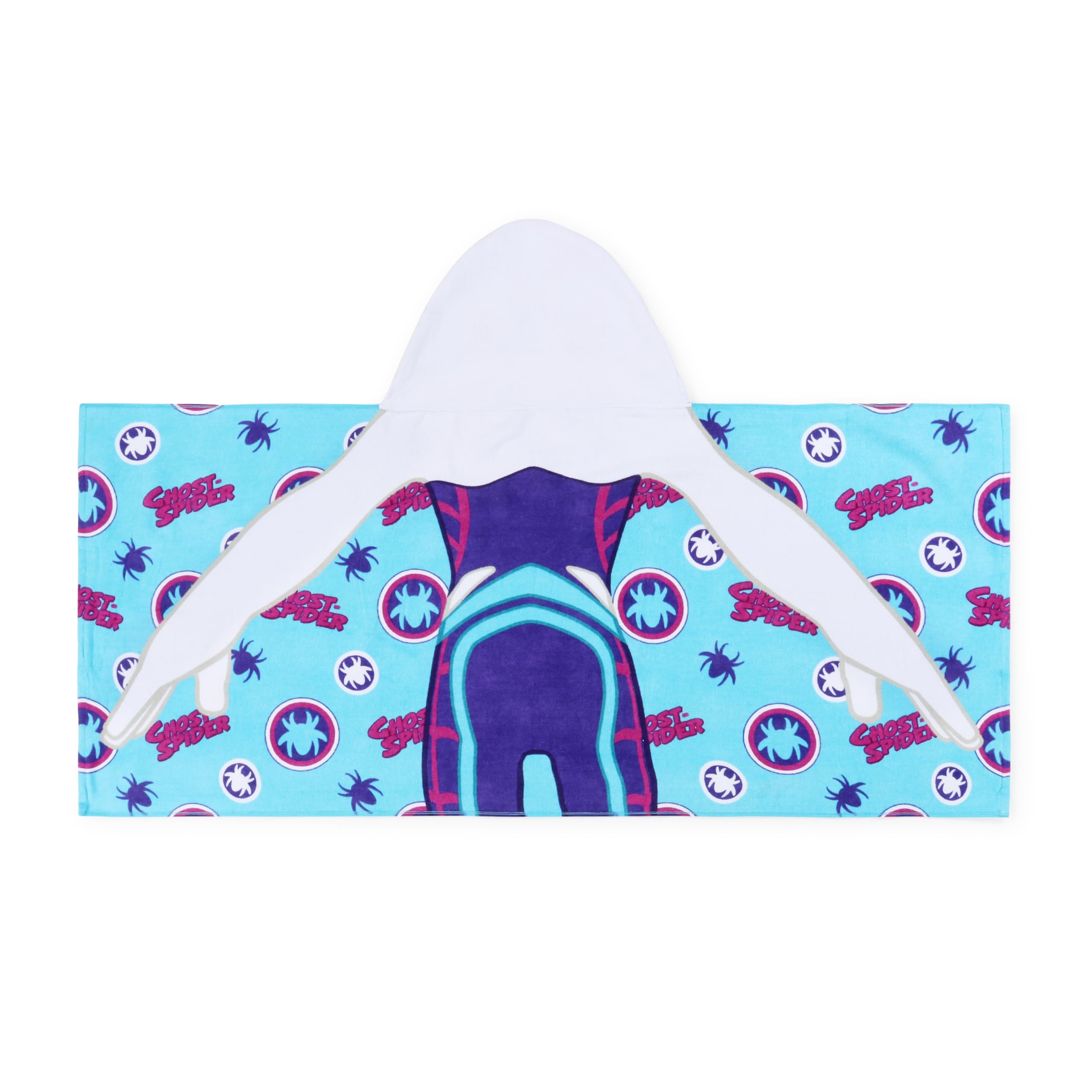 jay-franco-spidey-ghost-spider-cape-de-bain-enfant-bleue-56x56-cm image 6