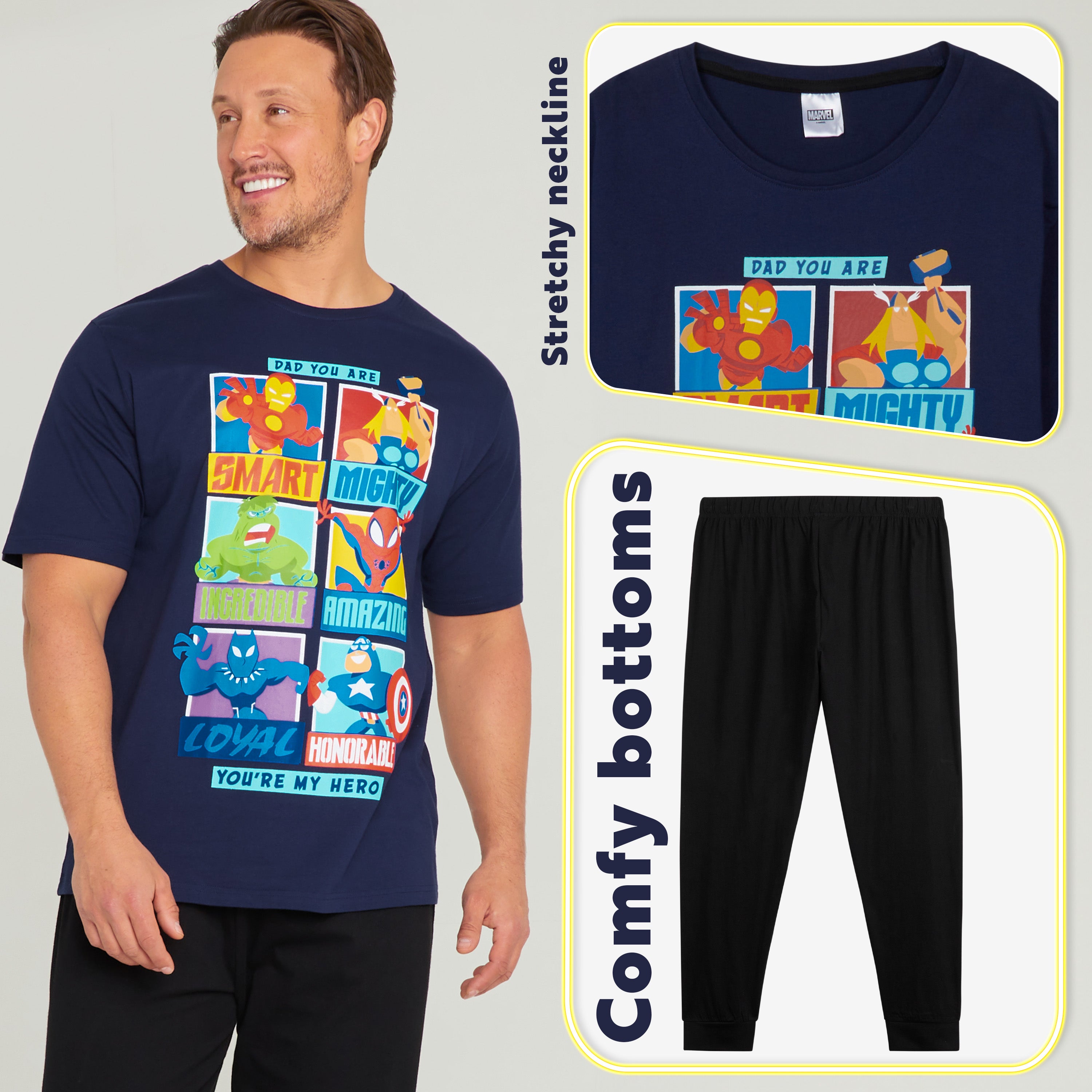 marvel-pyjama-homme-coton-2-pi-ces-t-shirt-pantalon image 5
