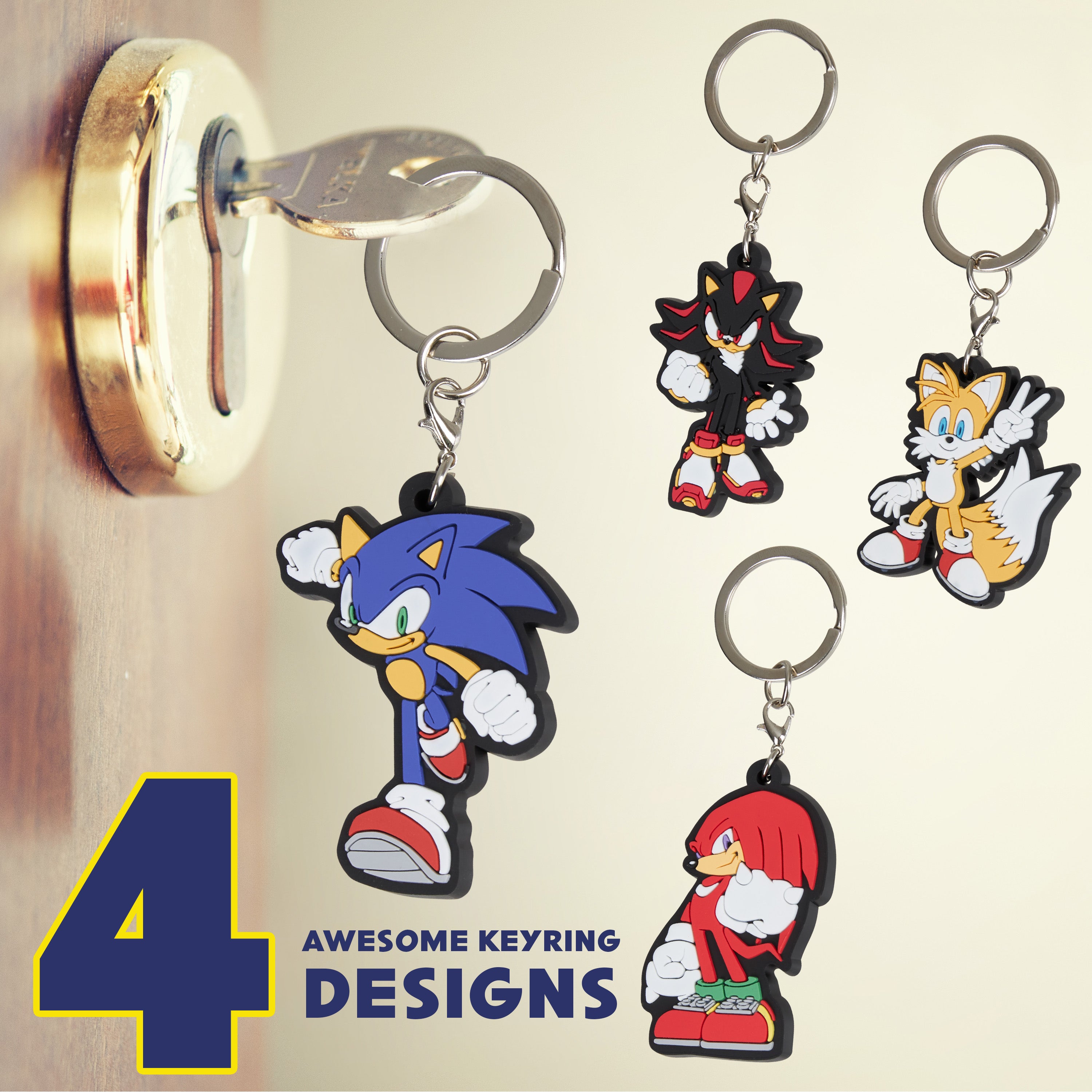 sonic-porte-cl-s-caoutchouc-lot-4-figurines-enfant image 4