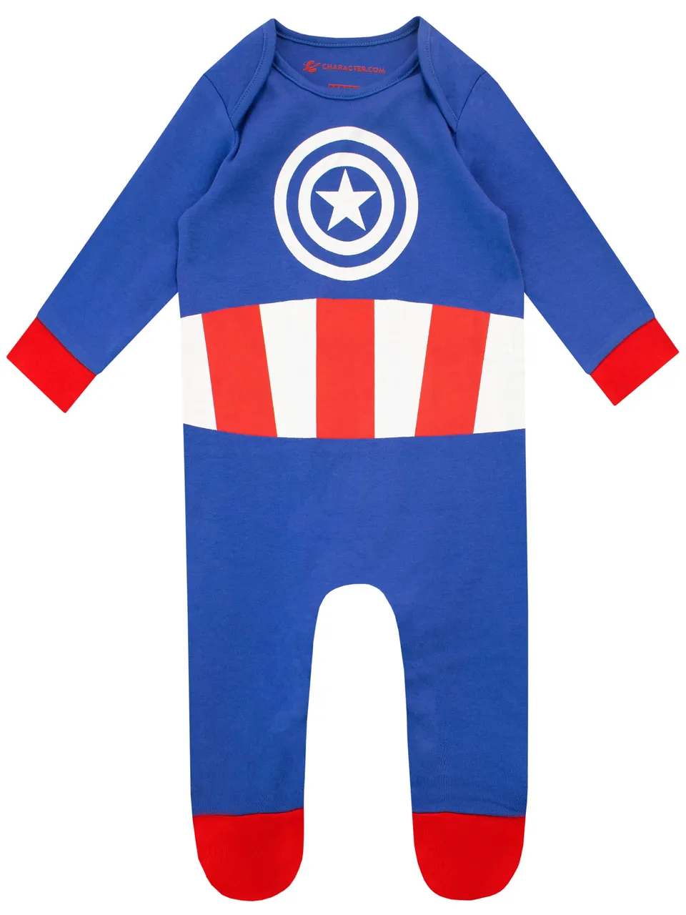 marvel-grenouill-re-b-b-captain-america-0-3-mois-coton image 1