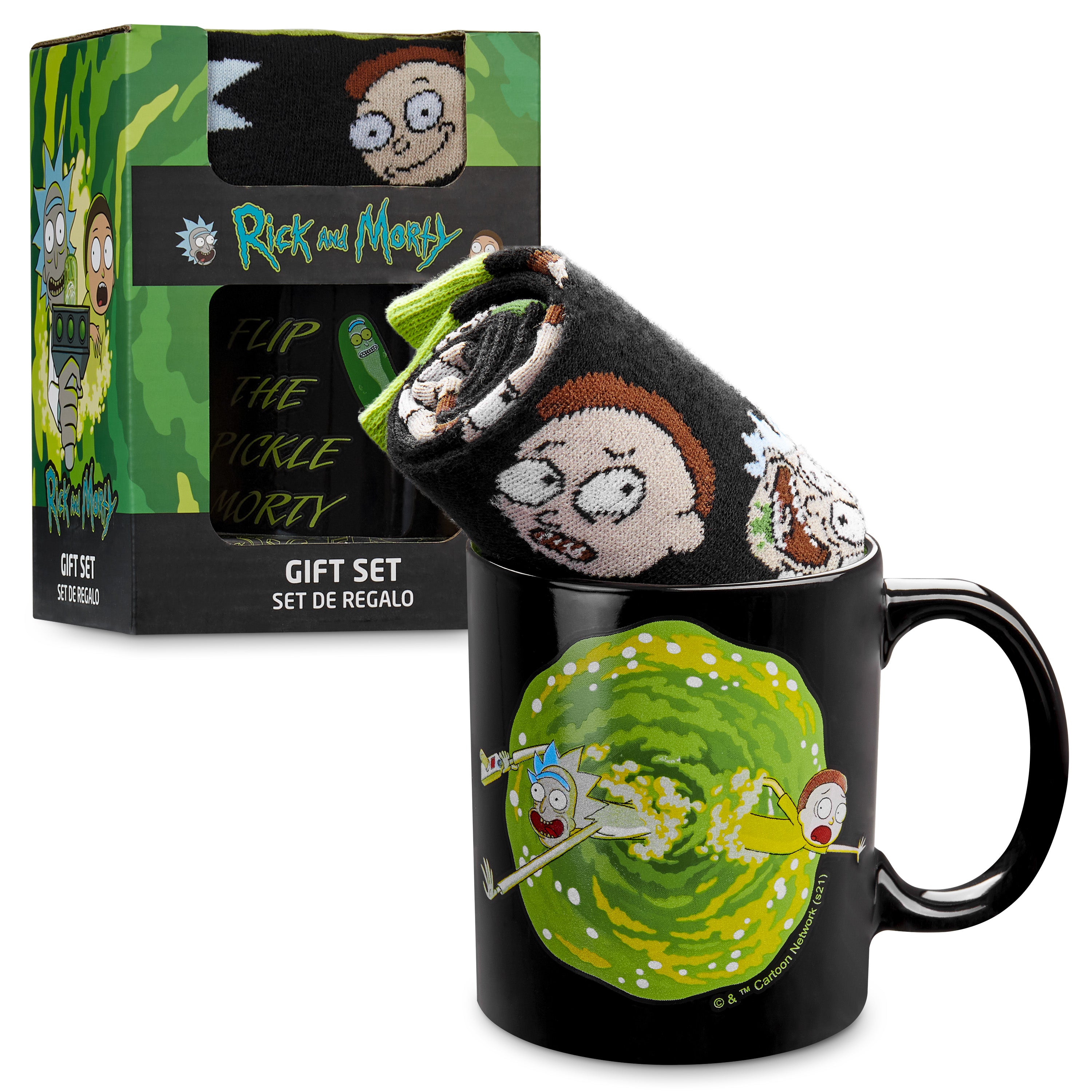 rick-and-morty-mug-pickle-rick-chaussettes-coffret-cadeau image 1