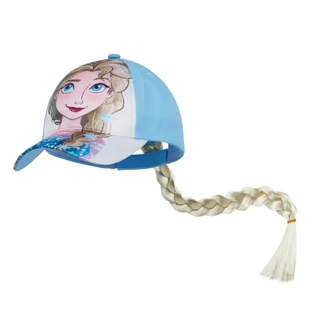 disney-frozen-casquette-fille-elsa-natte-amovible image 1