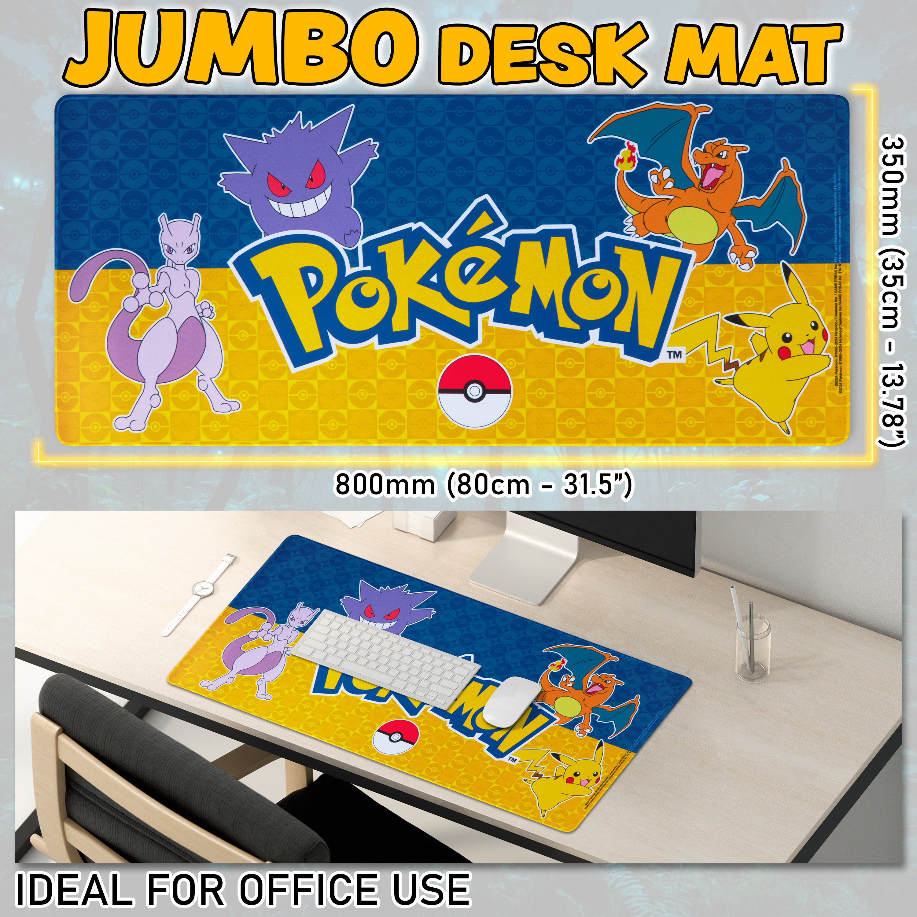 pok-mon-tapis-de-souris-xxl-bureau-gaming-80x35-cm-marine image 3