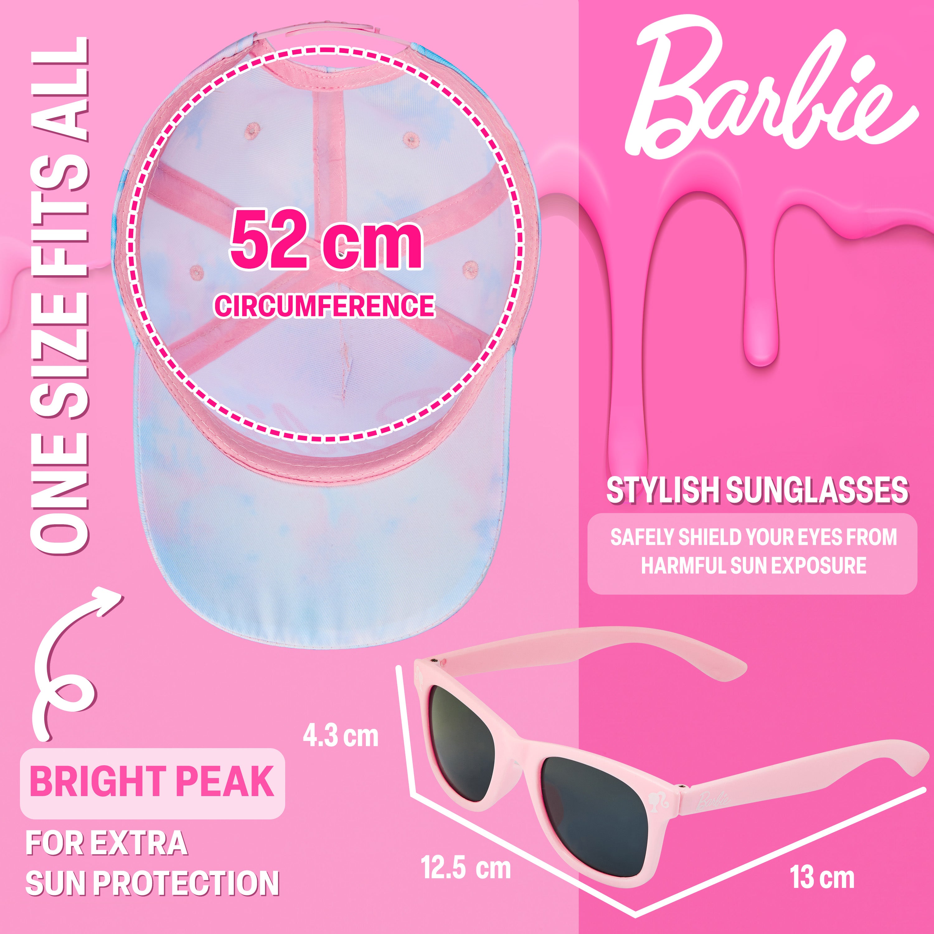 barbie-casquette-lunettes-fille-rose-ensemble-uv400 image 4
