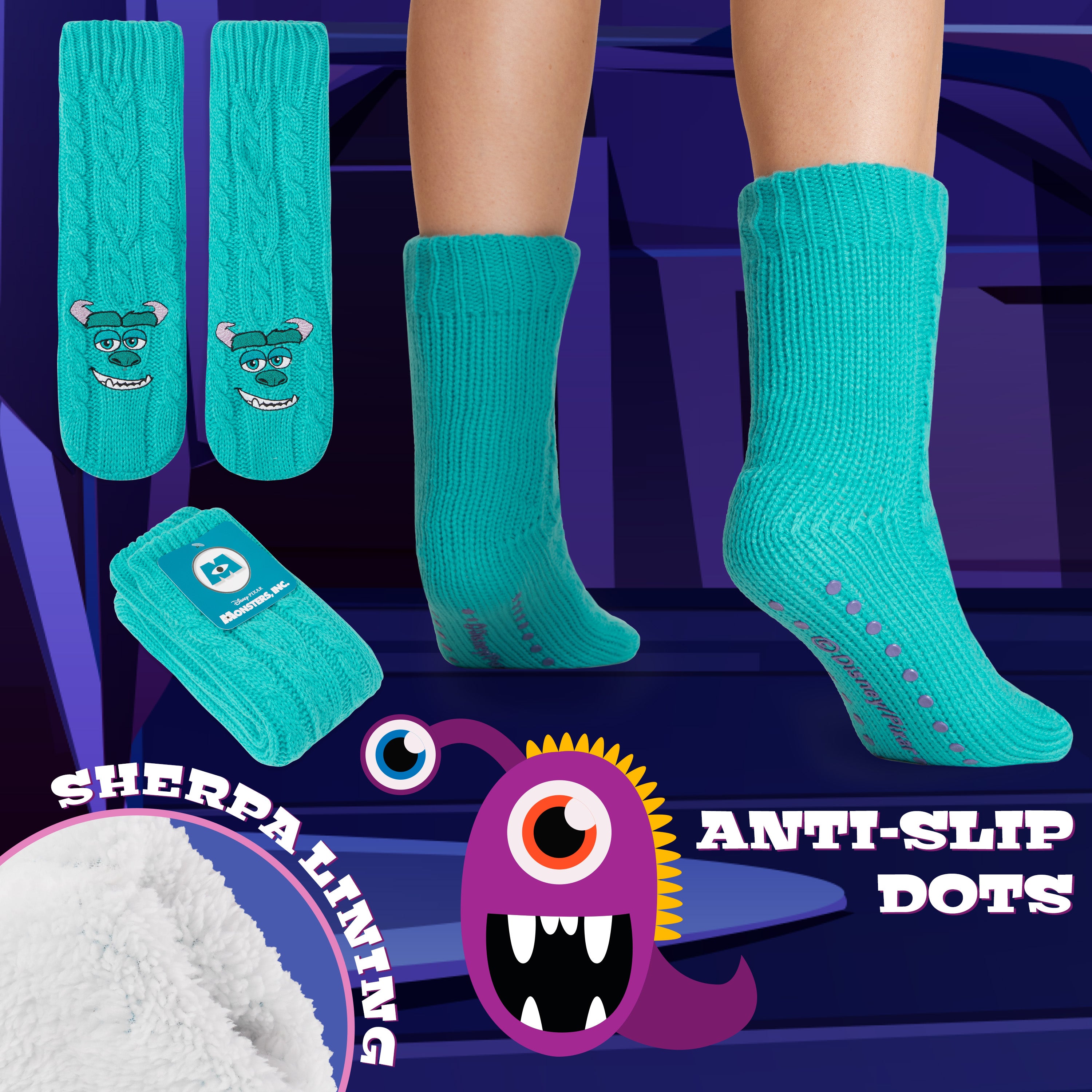 disney-stitch-chaussettes-pilou-femme-sully-bleu image 6