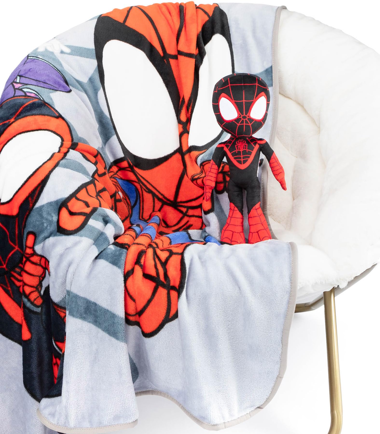 marvel-spidey-ghost-spider-couverture-peluche-130x150-cm-gris image 7