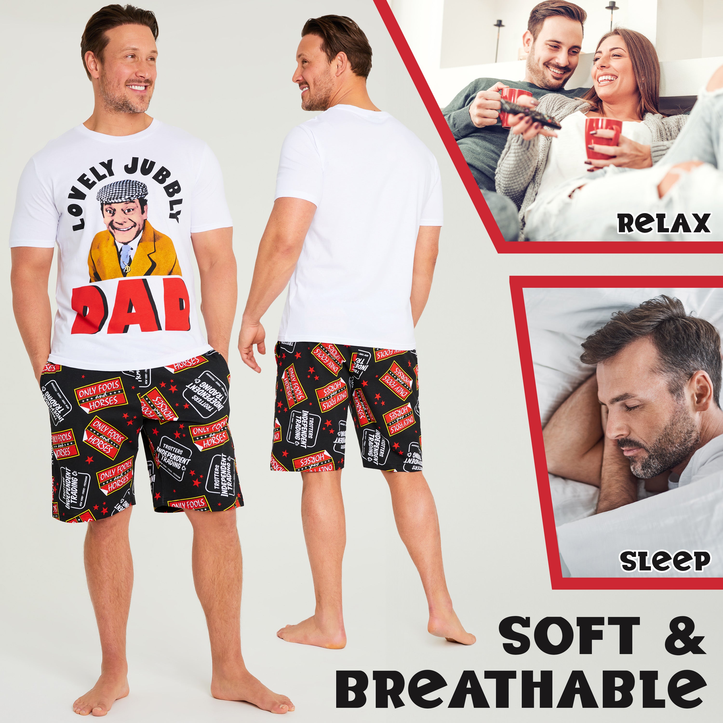 only-fools-and-horses-pyjama-short-homme-coton-blanc image 5