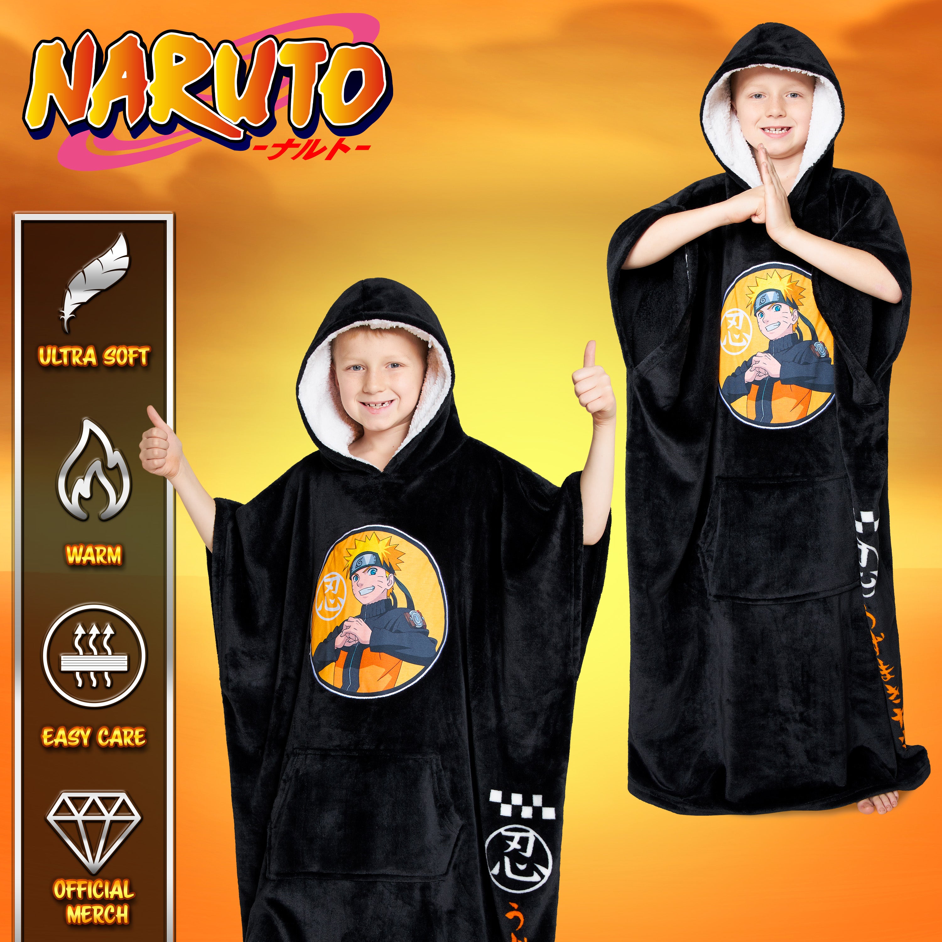 naruto-plaid-capuche-gar-on-noir-taille-unique-polaire image 5