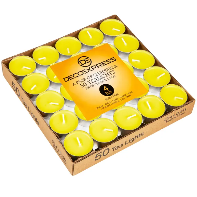deco-express-bougie-citronnelle-jaune-50x-4h image 1
