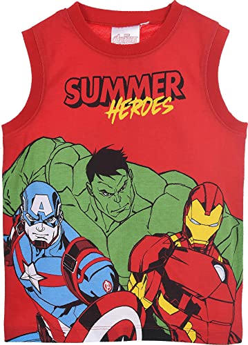 marvel-avengers-t-shirt-sans-manches-gar-on-4-ans-rouge-coton image 6