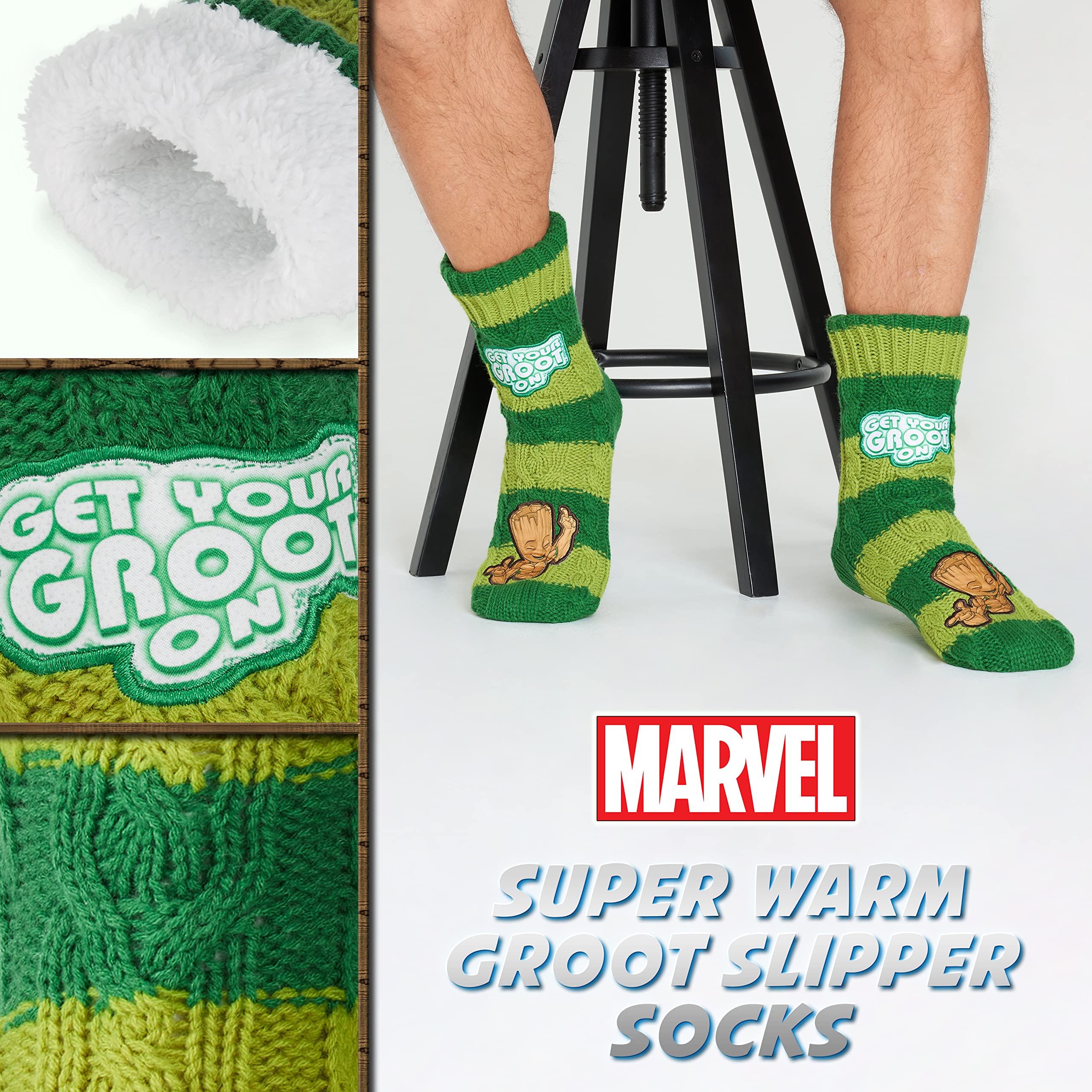 marvel-chaussettes-homme-vert-38-44-sherpa-antid-rapant image 5