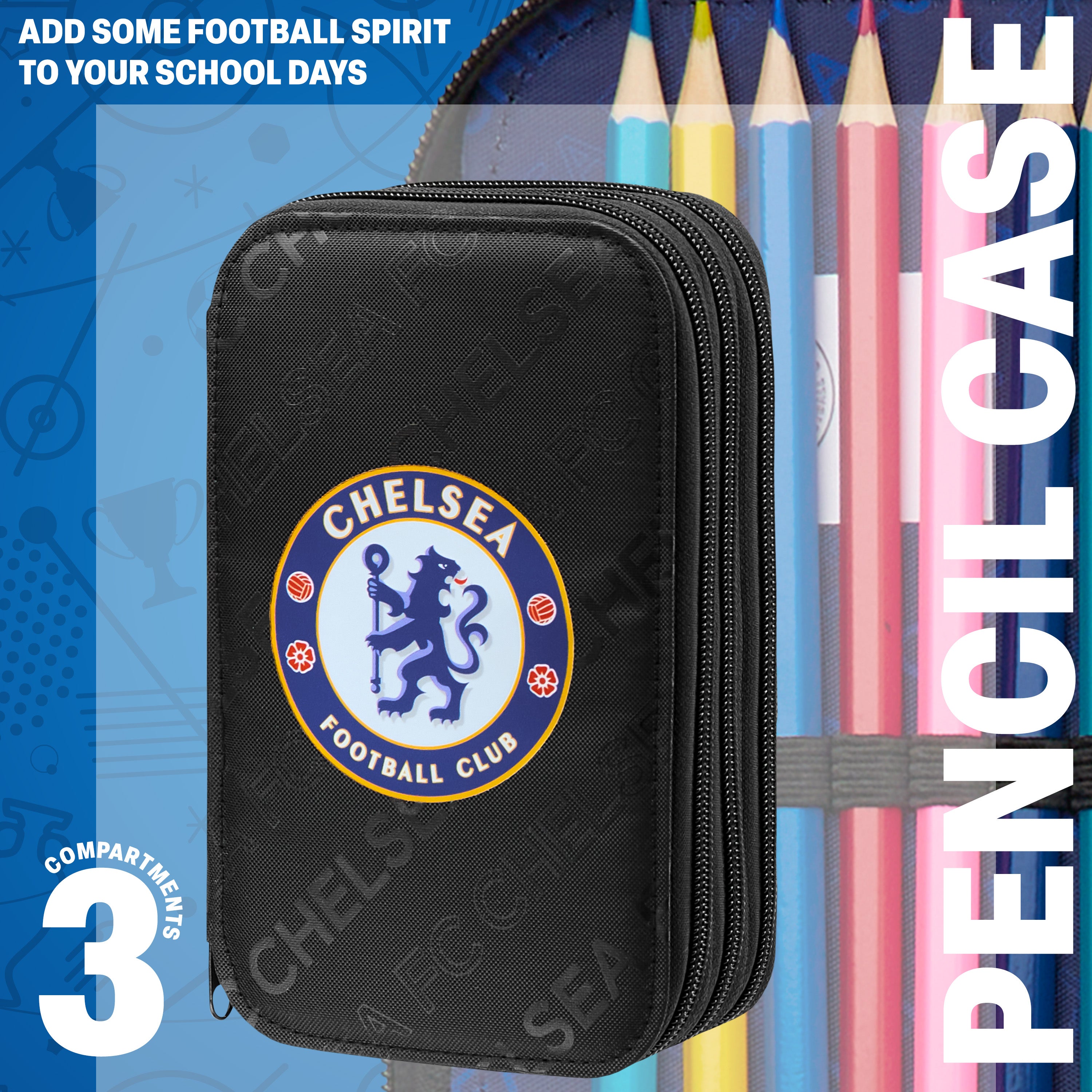 chelsea-fc-trousse-garnie-enfant-3-compartiments-foot image 3