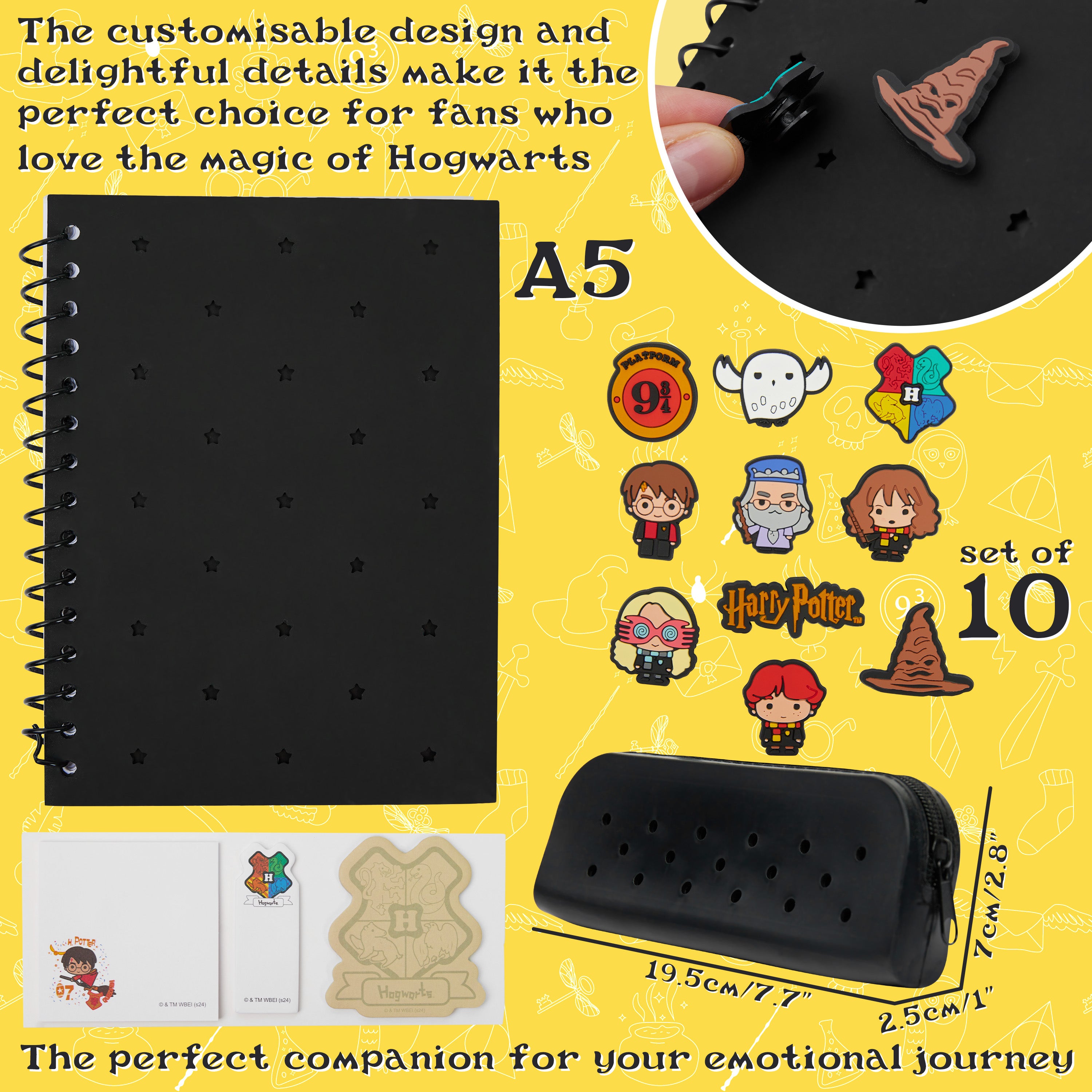 harry-potter-set-papeterie-a5-carnet-trousse-pins-chibi image 6
