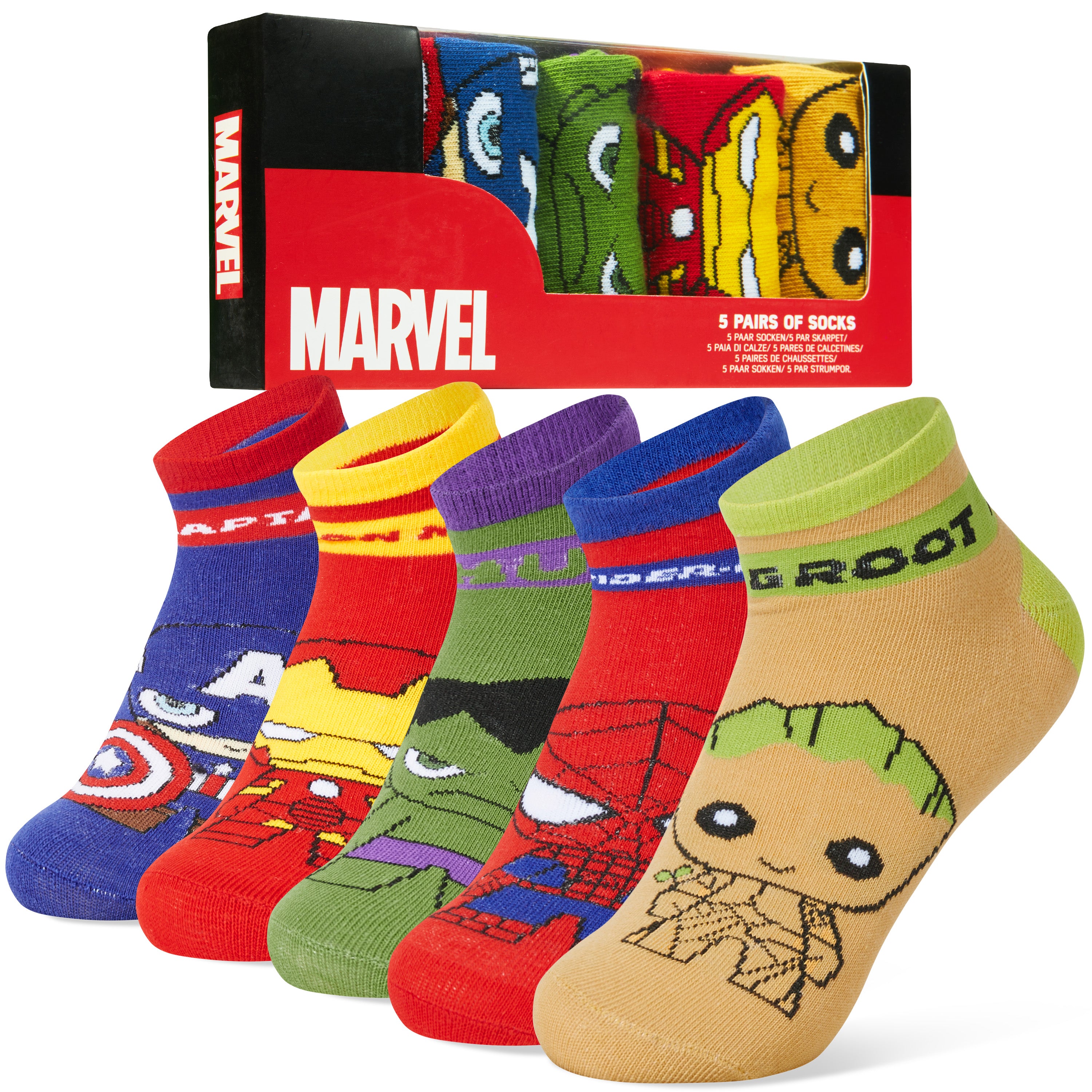 get-trend-boys-marvel-avengers-chaussettes-cheville-lot-5-multicolore image 1