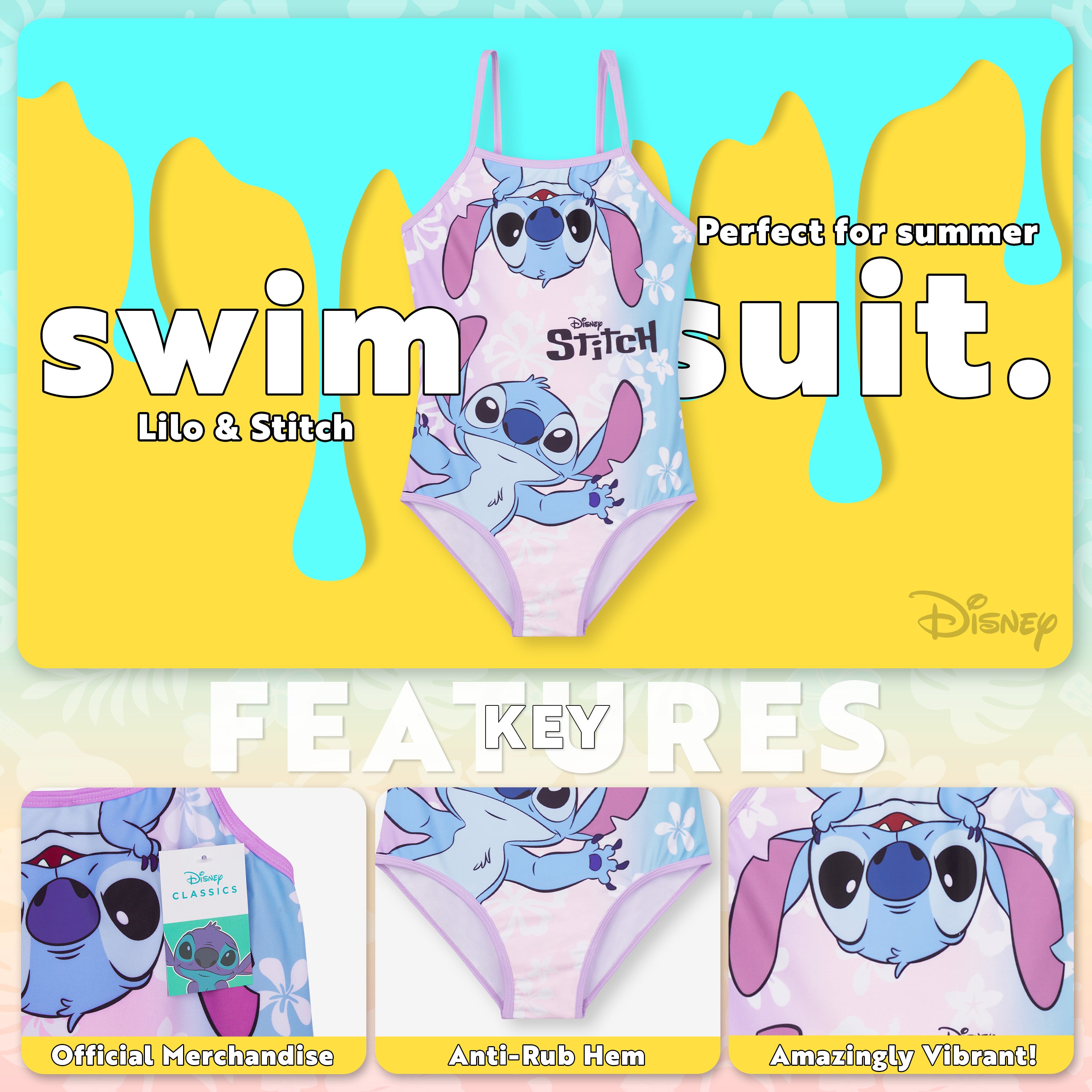 disney-stitch-maillot-de-bain-fille-une-pi-ce-stretch image 3