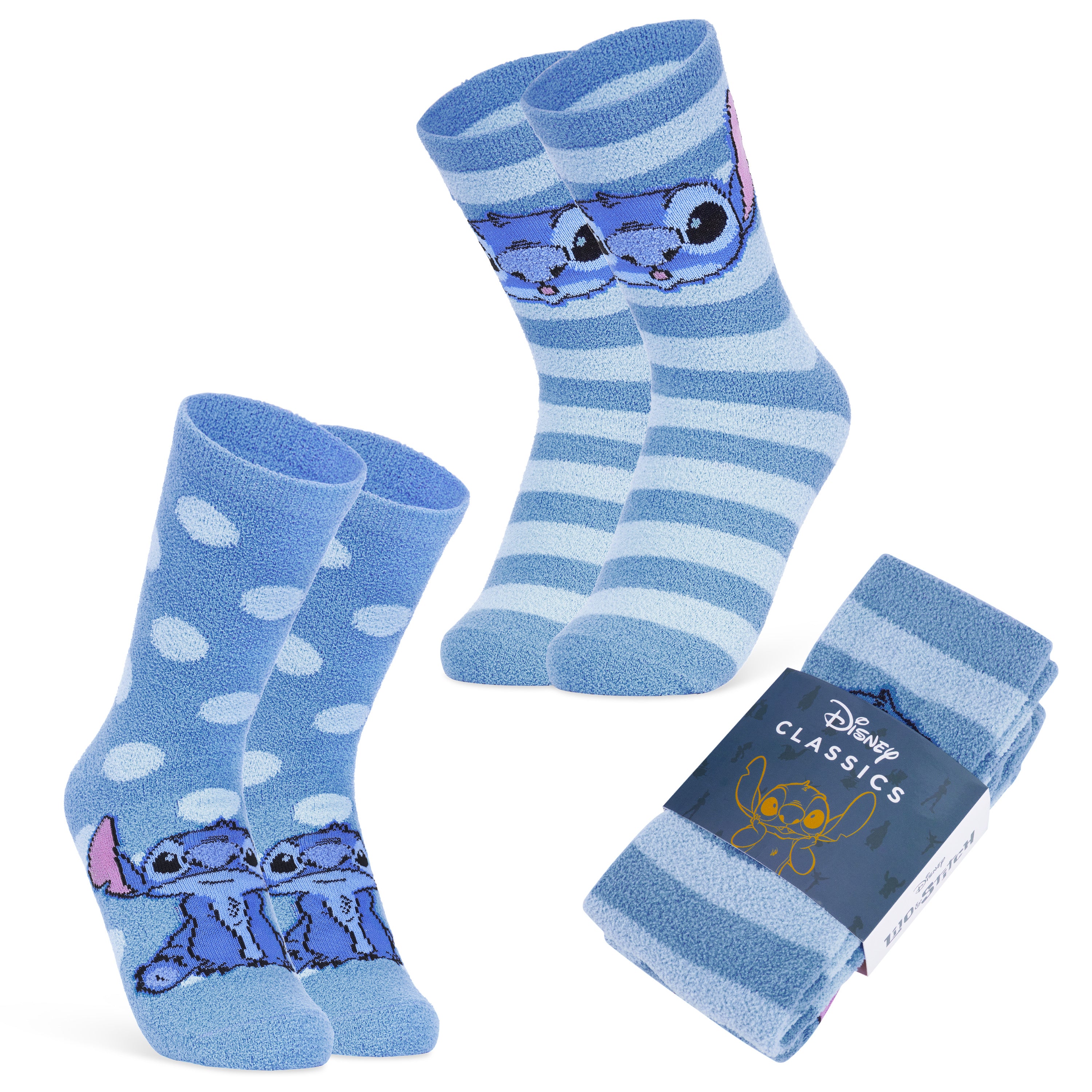 disney-chaussettes-chaussons-femme-lot-2-pilou-stitch image 1
