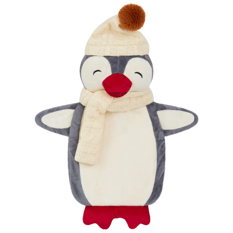 get-trend-bouillotte-housse-pingouin-gris-polaire-1-litre image 1