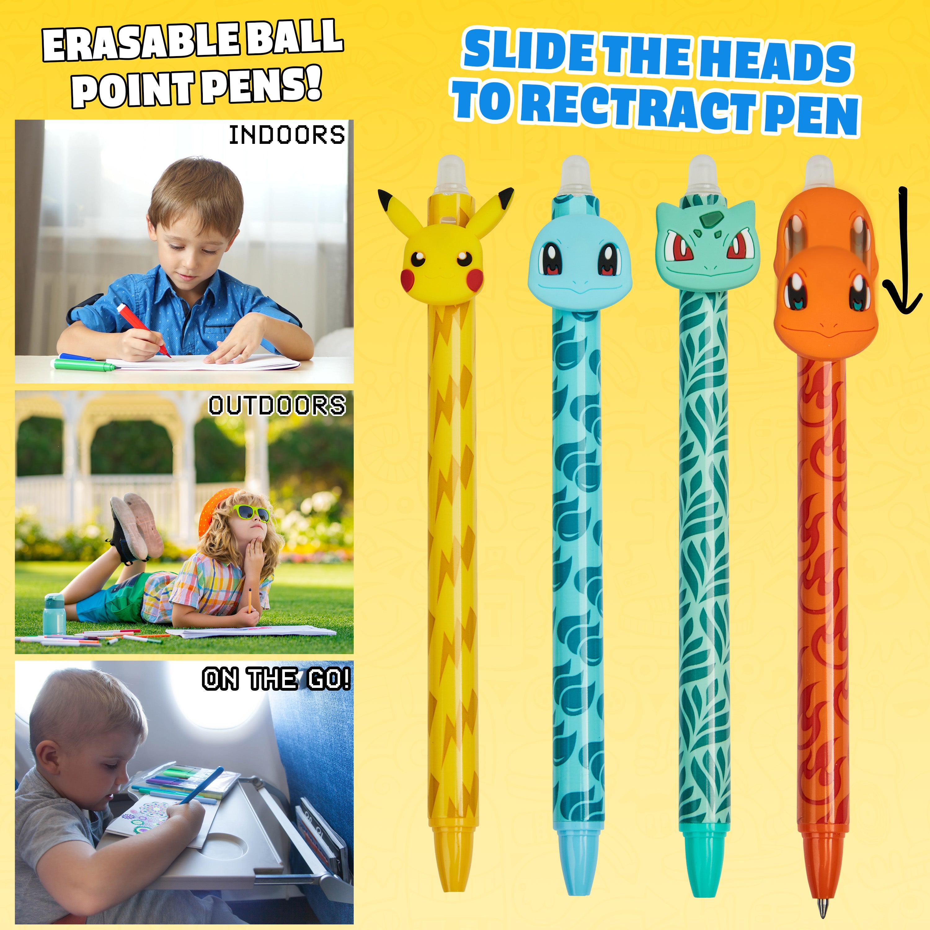 pok-mon-stylos-effa-ables-enfant-lot-de-4-encre-bleue image 5