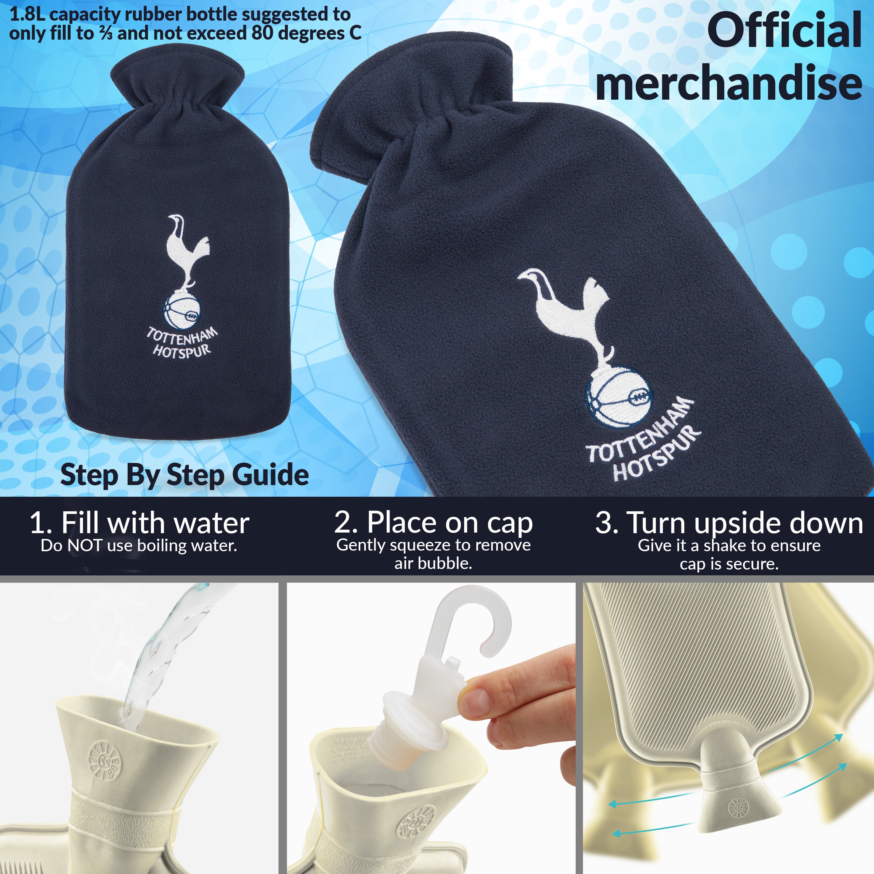 tottenham-hotspur-bouillotte-1-8l-housse-douce-marine image 6