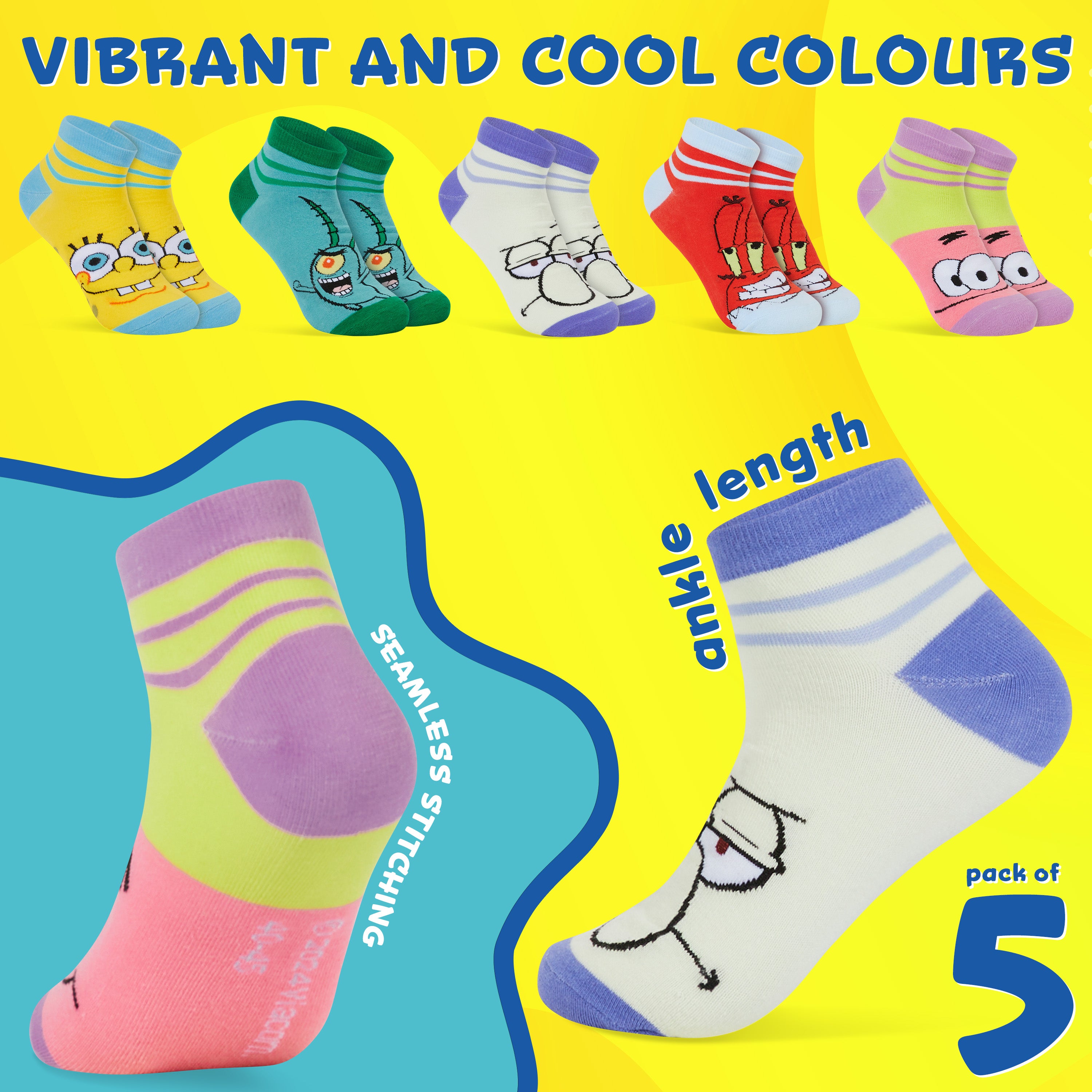bob-ponge-chaussettes-basses-coton-lot-de-5-homme image 5