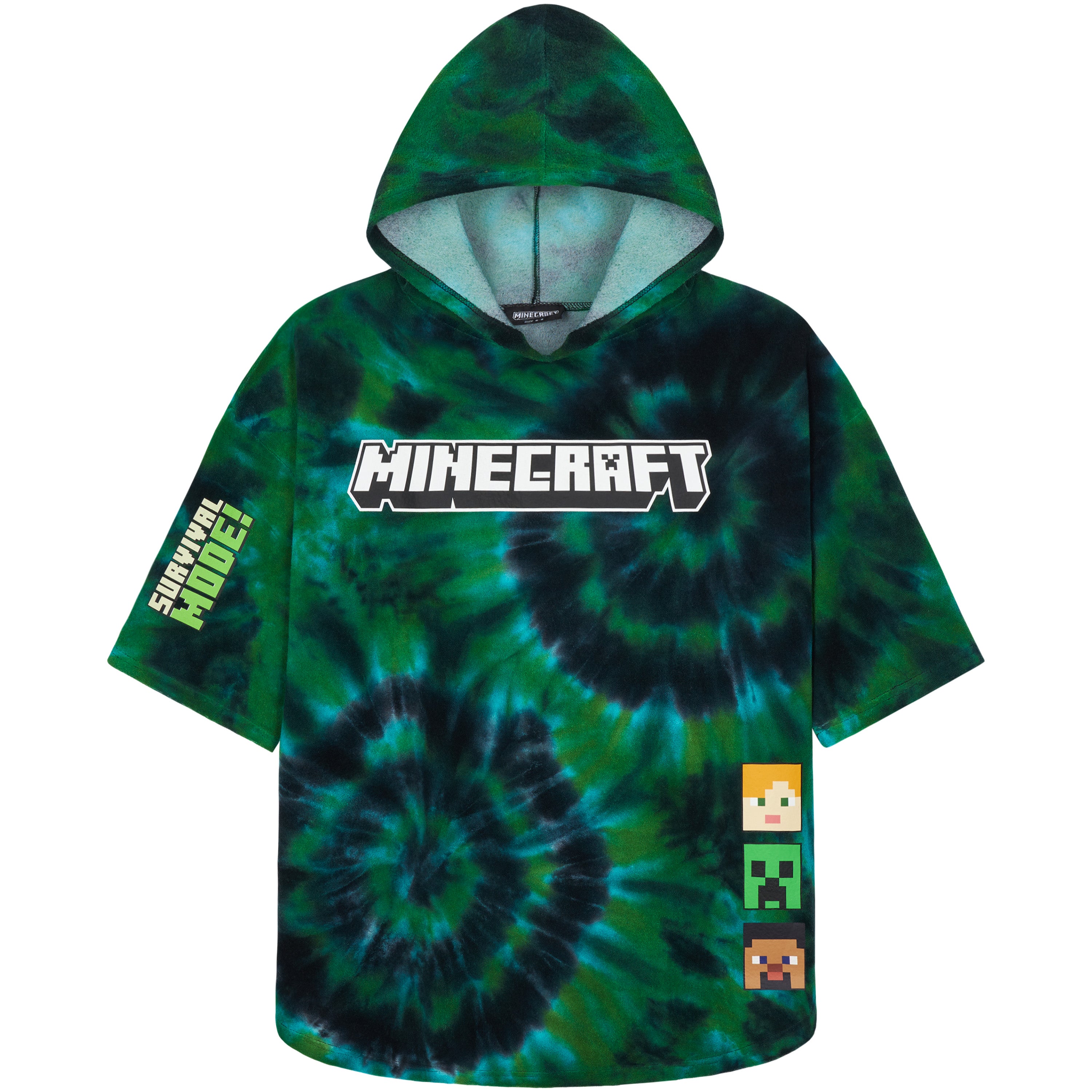 minecraft-poncho-serviette-capuche-6-9-ans-absorbant image 1