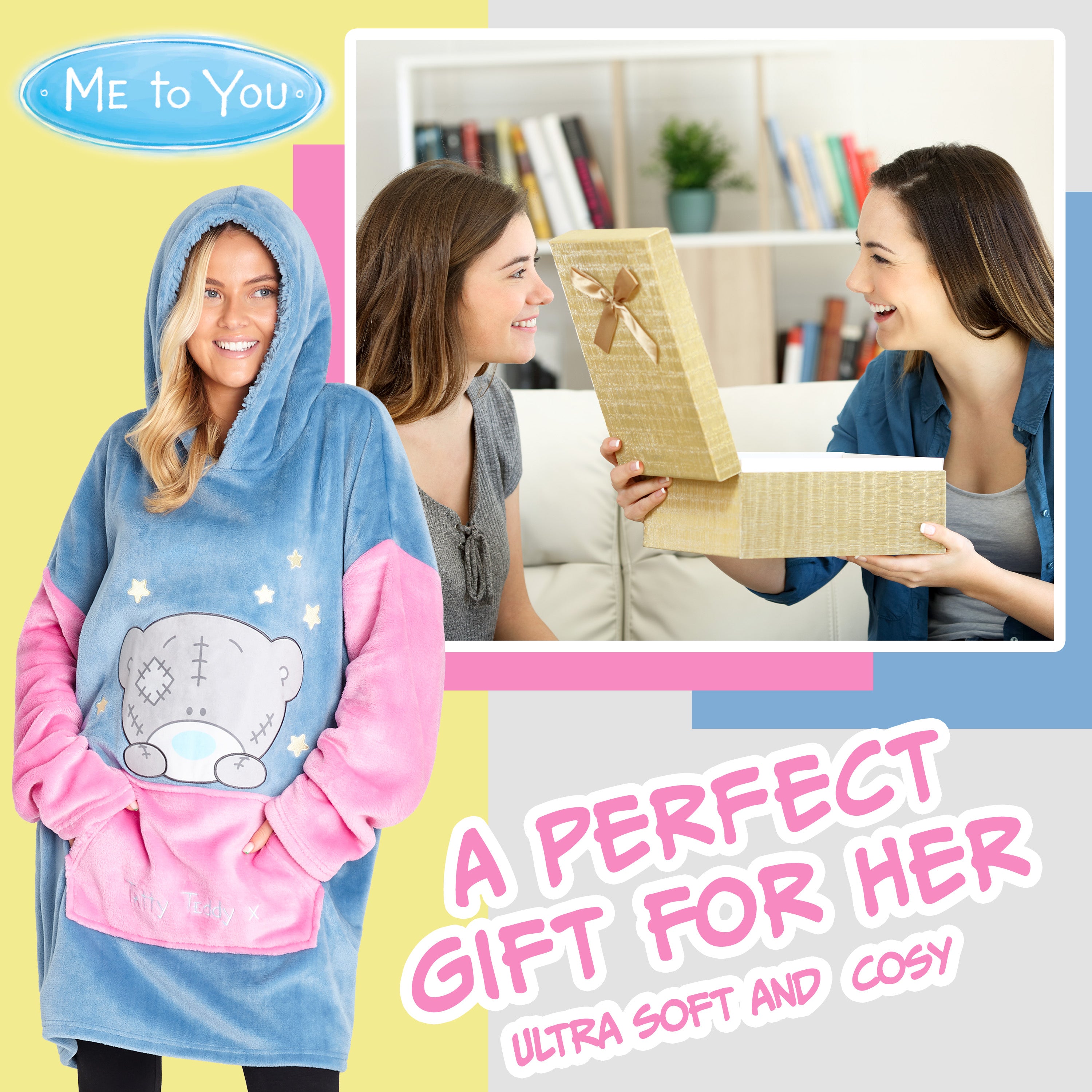 me-to-you-tatty-teddy-sweat-plaid-capuche-bleu-femme image 2