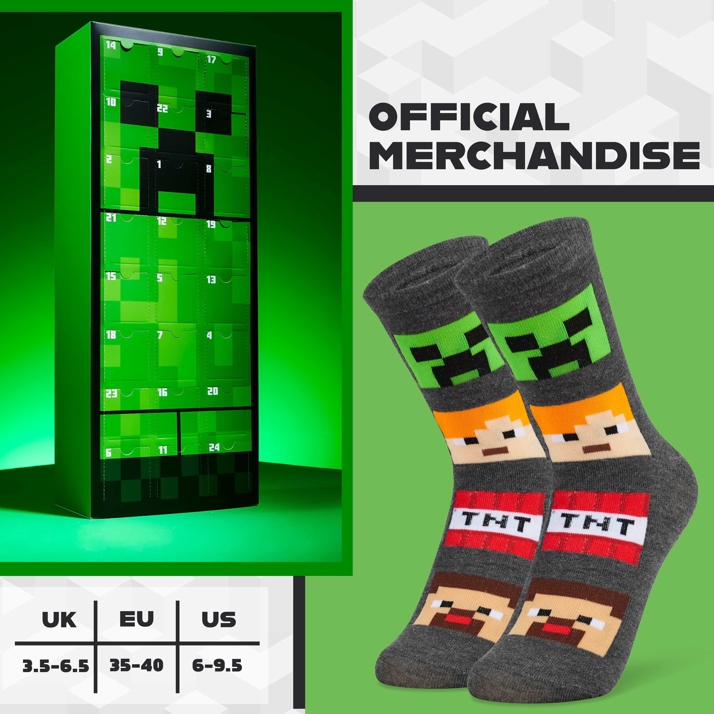 minecraft-calendrier-de-l-avent-chaussettes-2025-24-paires-gamer image 6