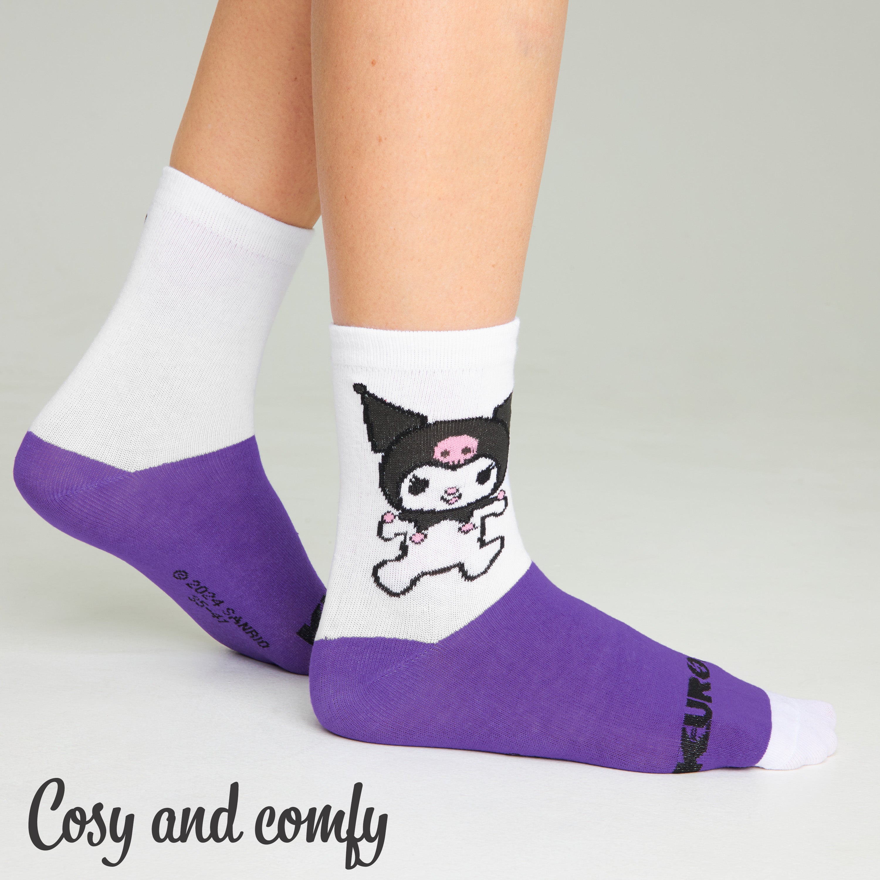 hello-kitty-lot-5-chaussettes-femme-coton-mi-mollet-ado image 2