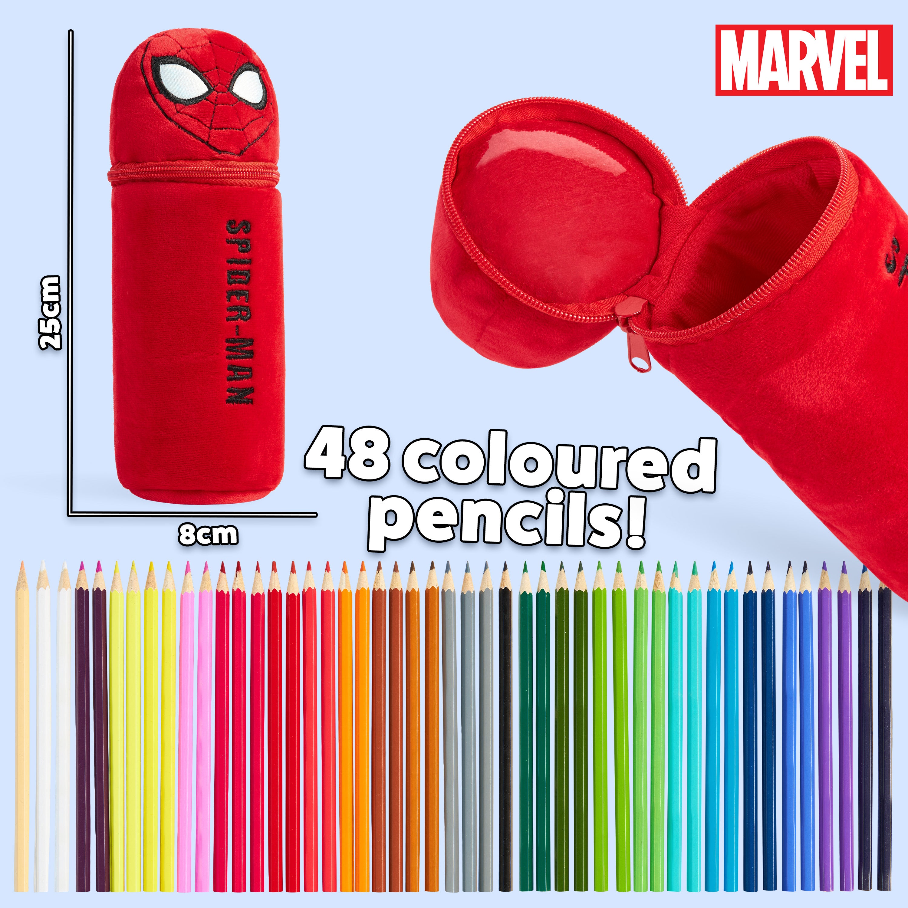marvel-spiderman-trousse-garnie-48-crayons-couleur-rouge image 6