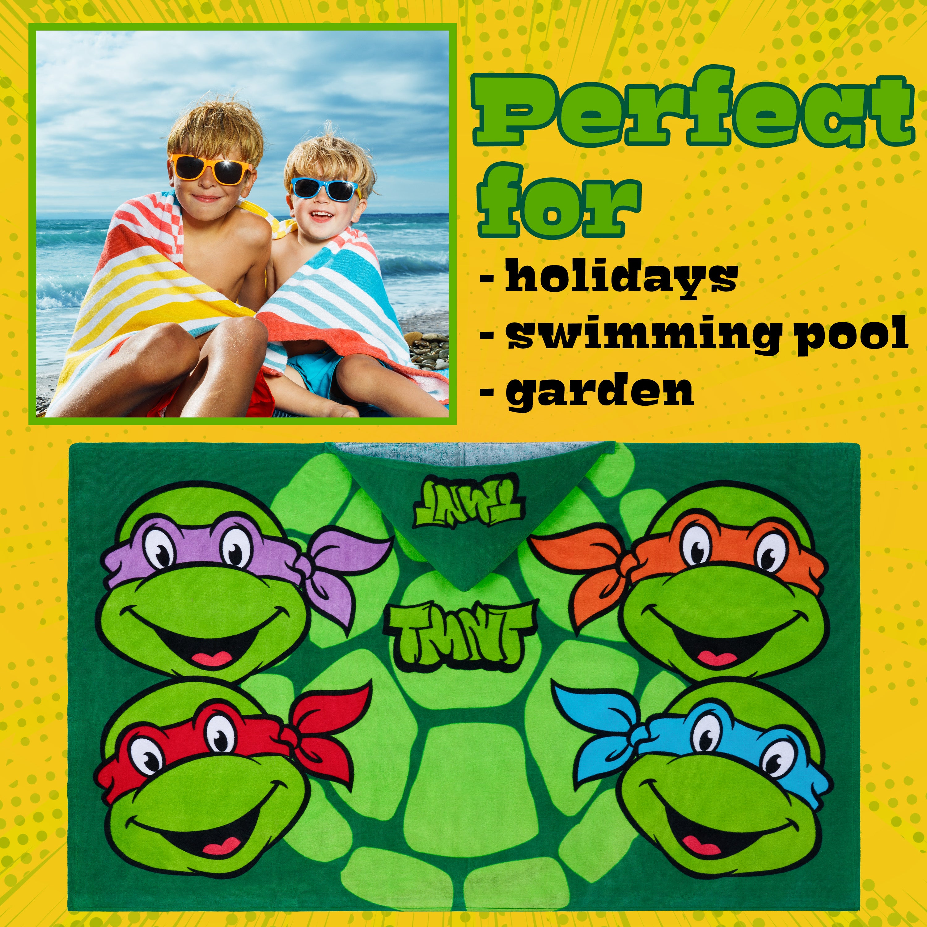 tortues-ninja-serviette-poncho-enfant-capuche-2-6-ans image 2