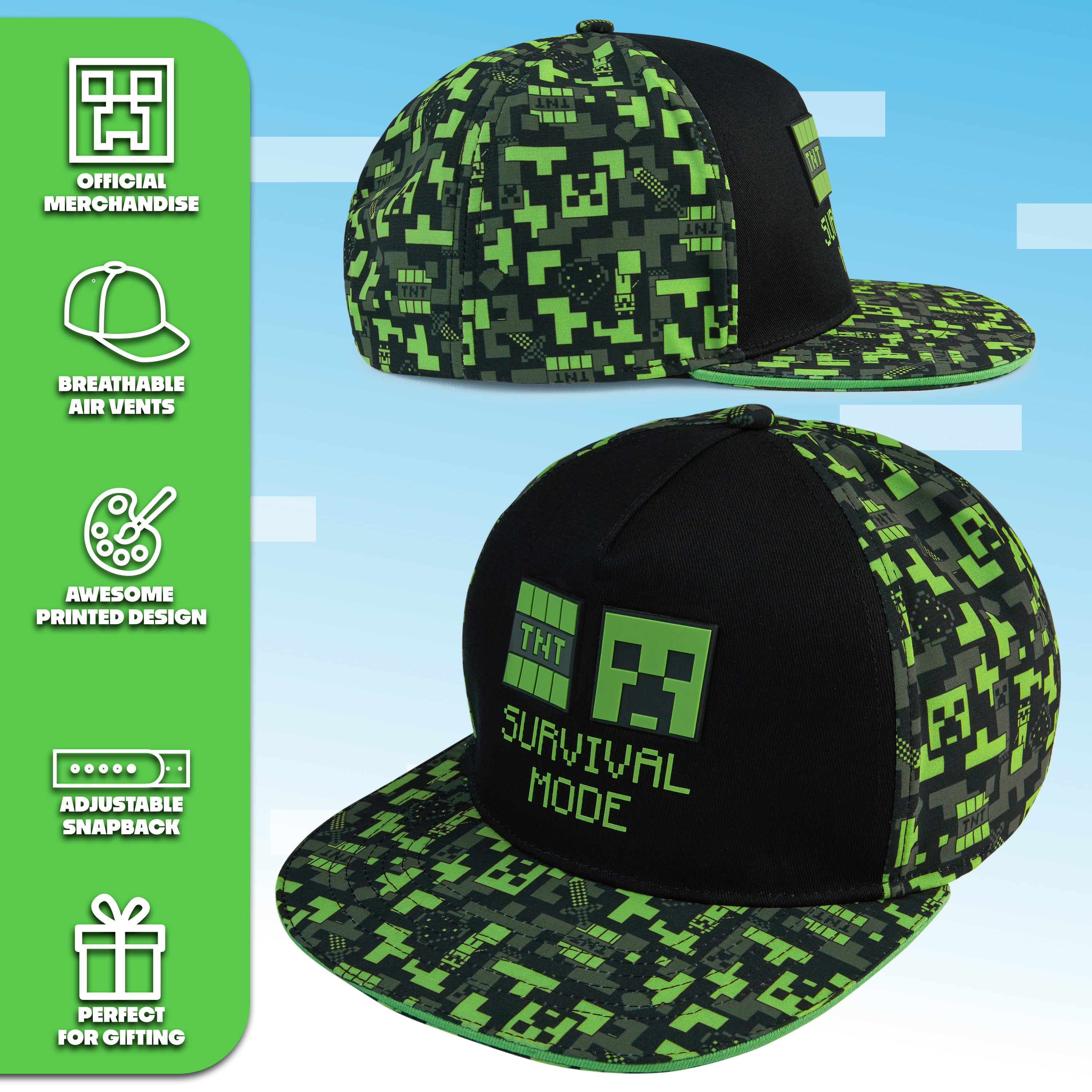 minecraft-creeper-casquette-baseball-enfant-r-glable-visiere-plate image 5