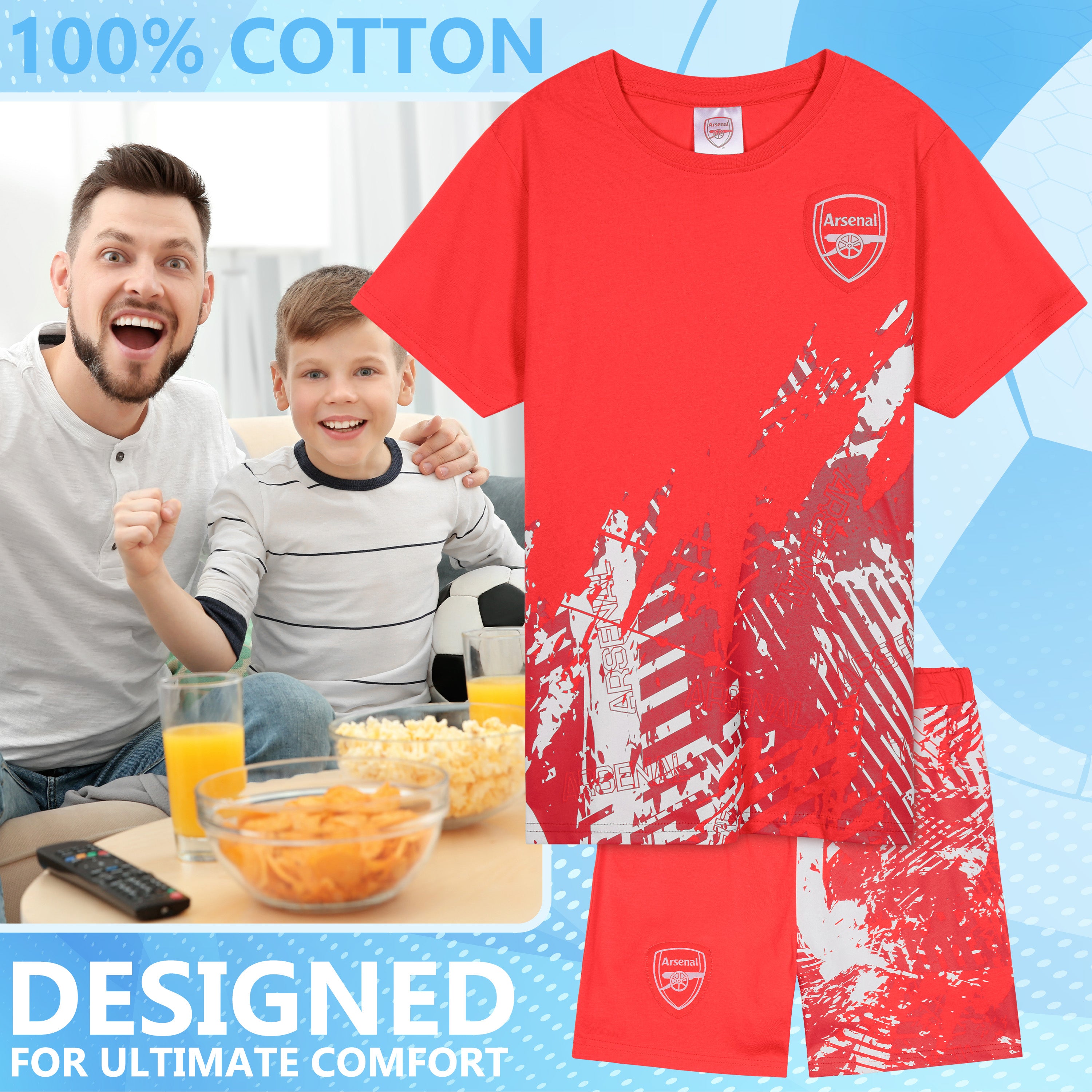arsenal-pyjama-court-foot-gar-on-t-shirt-et-short image 3