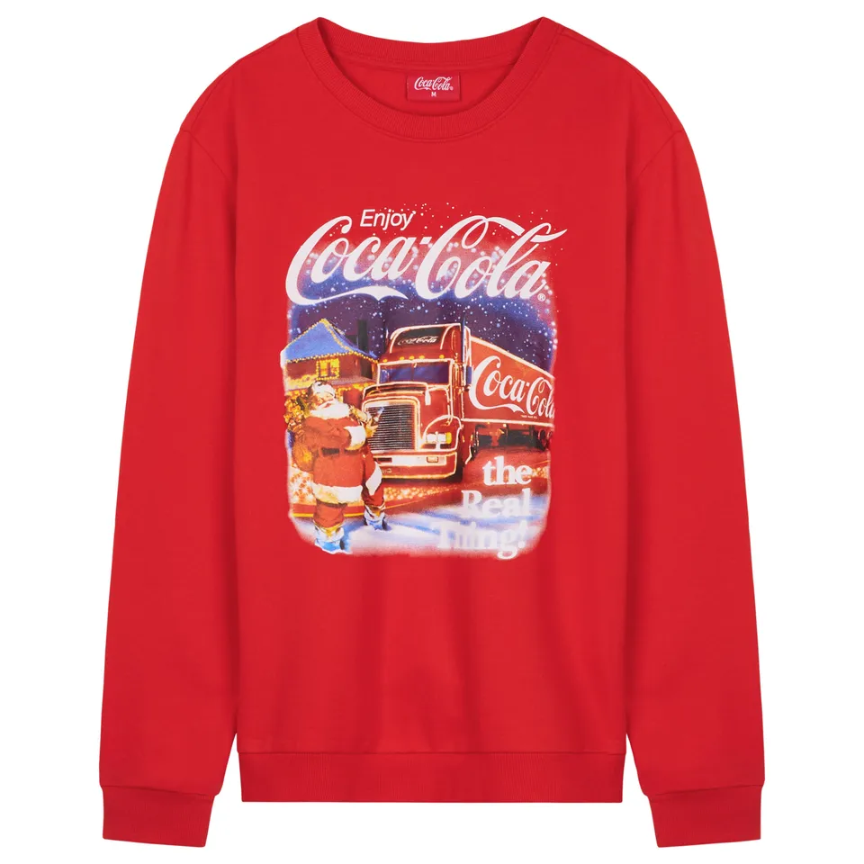 coca-cola-sweat-de-no-l-pull-col-rond-rouge-adulte image 1