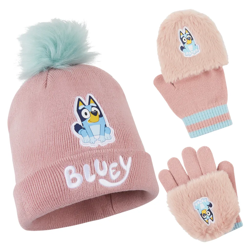 bluey-ensemble-hiver-fille-bonnet-et-gants image 1