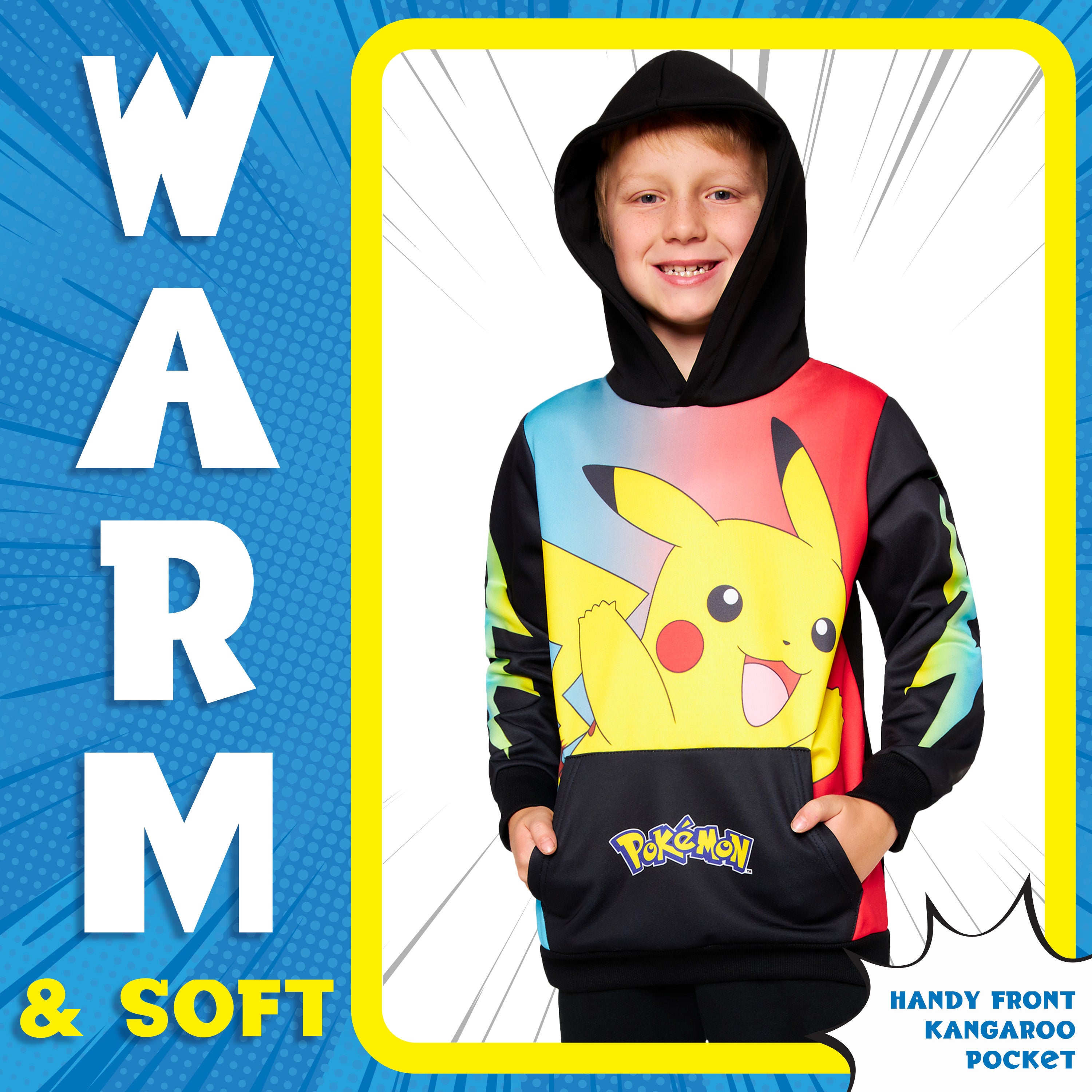 pok-mon-pikachu-sweat-capuche-gar-on-noir-poche image 4