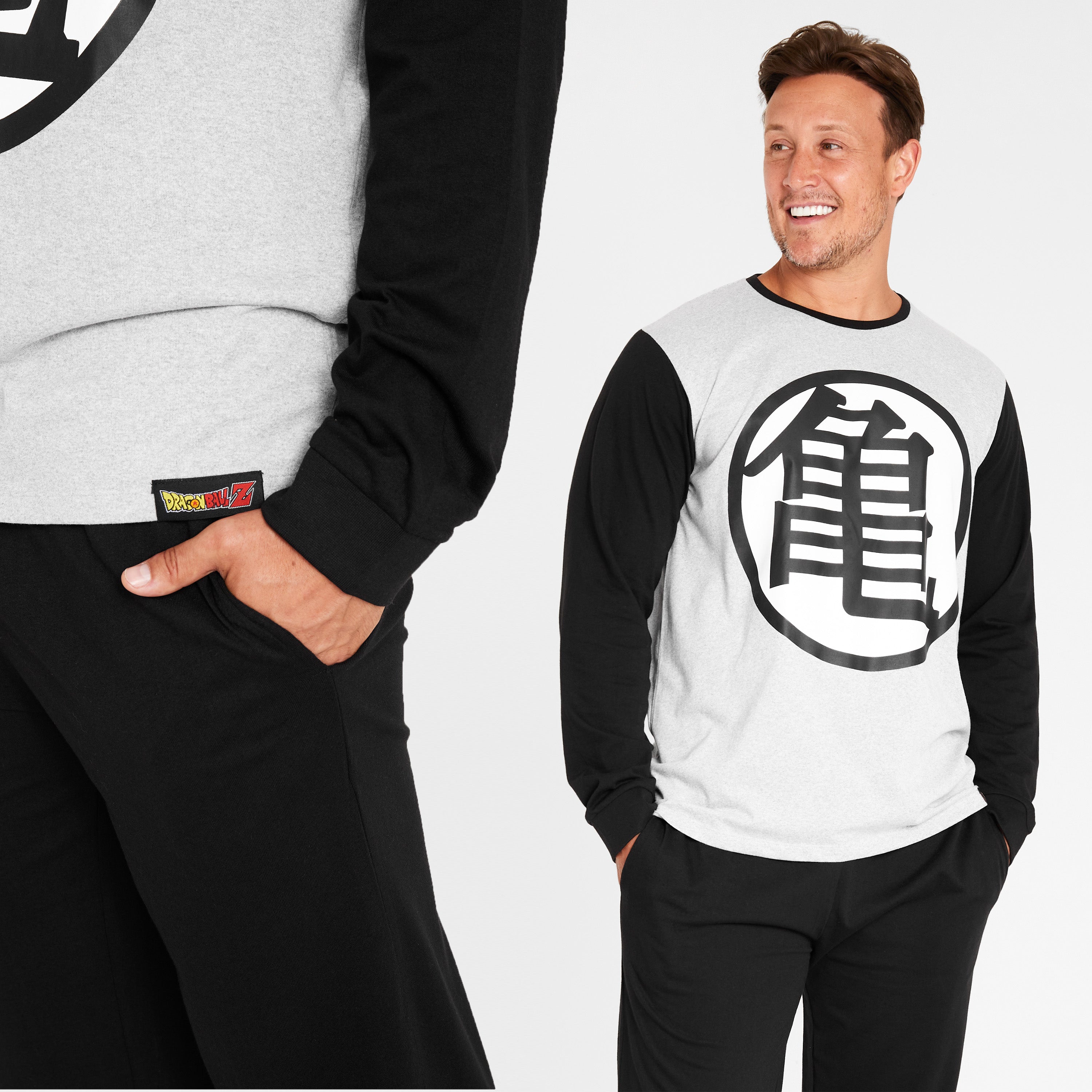 dragon-ball-z-pyjama-homme-manches-longues-noir-gris-taille-m image 4