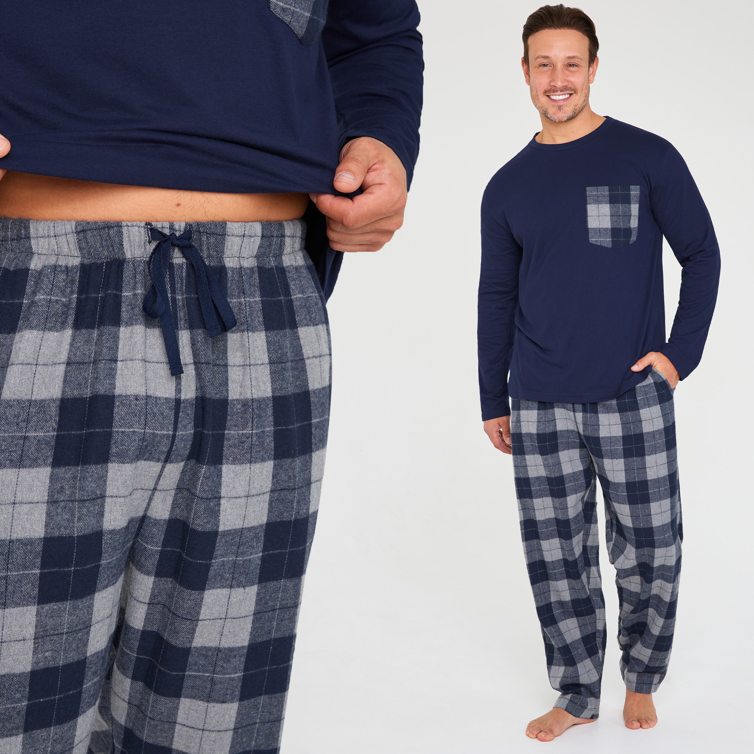 citycomfort-pyjama-homme-long-gris-manches-longues image 8
