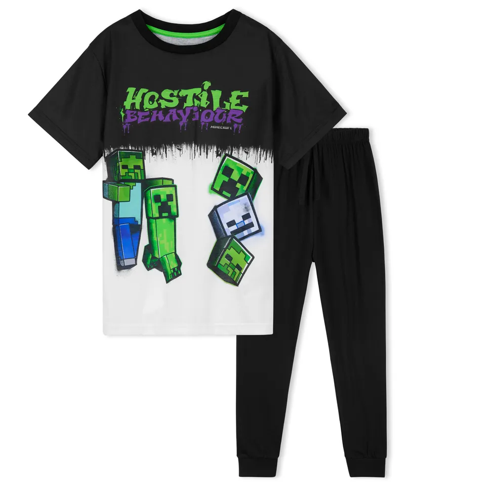 minecraft-ensemble-pyjama-gar-on-coton-creeper-5-14-ans image 1