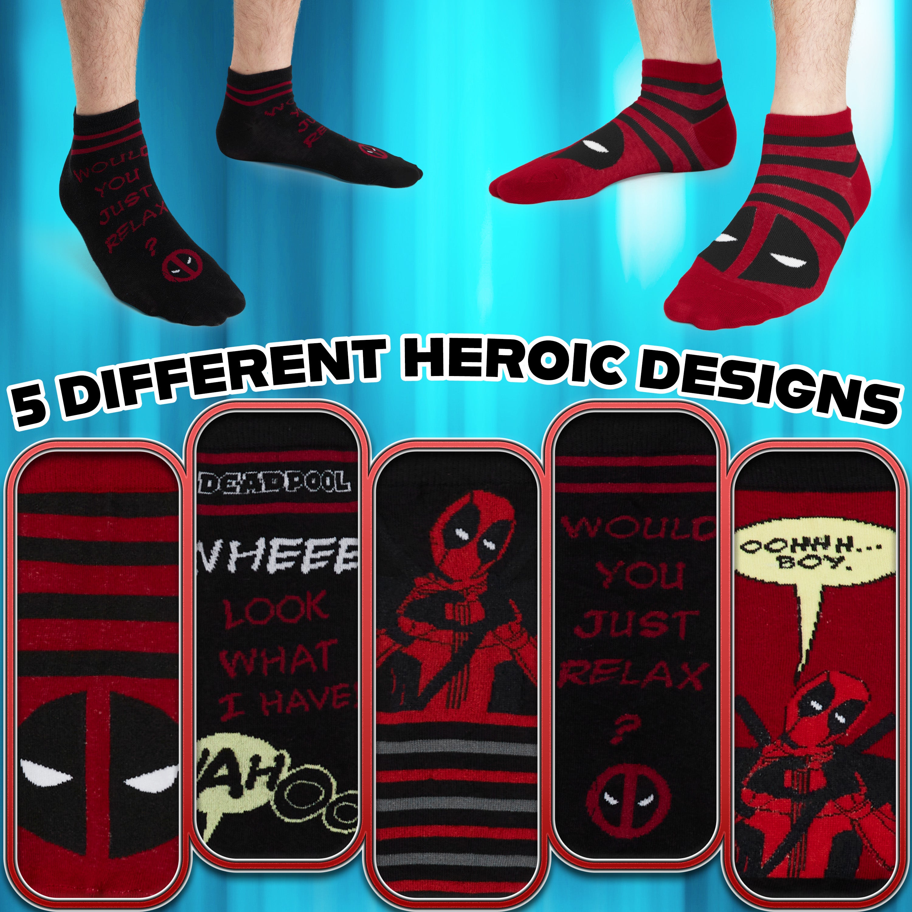 marvel-men-chaussettes-basses-coton-lot-de-5-super-h-ros image 5