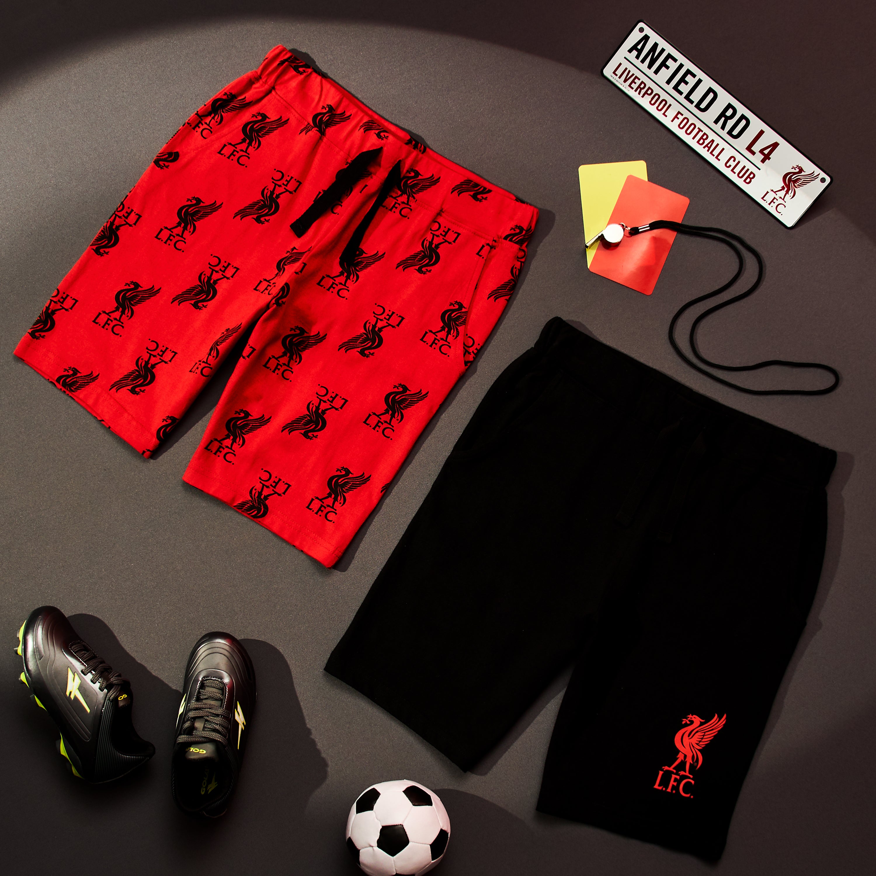 liverpool-fc-short-gar-on-coton-lot-de-2-rouge-gris-6-7-ans image 6